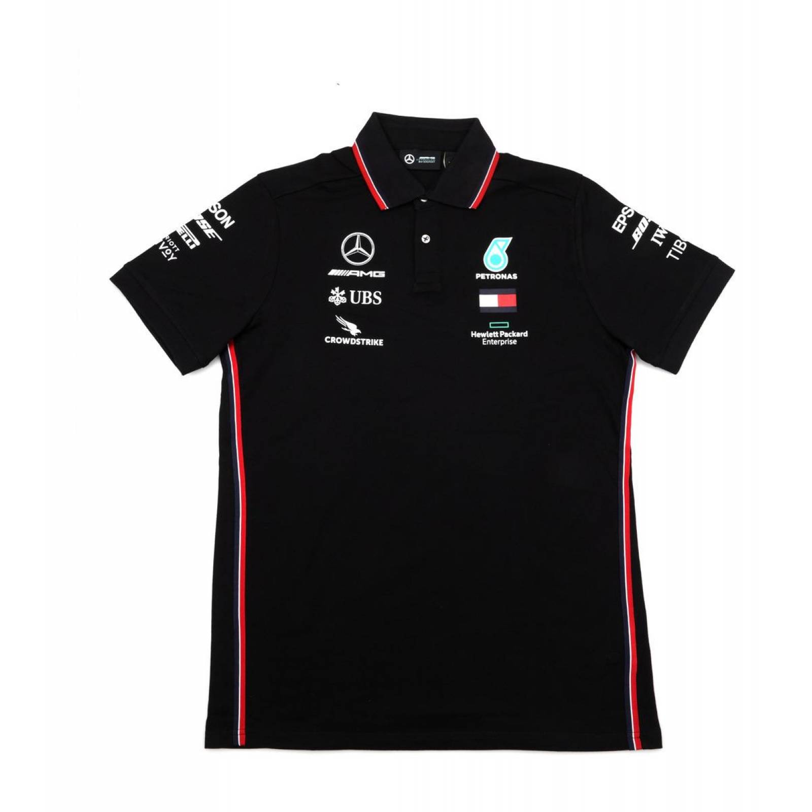 Playera Polo Mercedes- Amg Petronas Caballero Negra F1 2020 