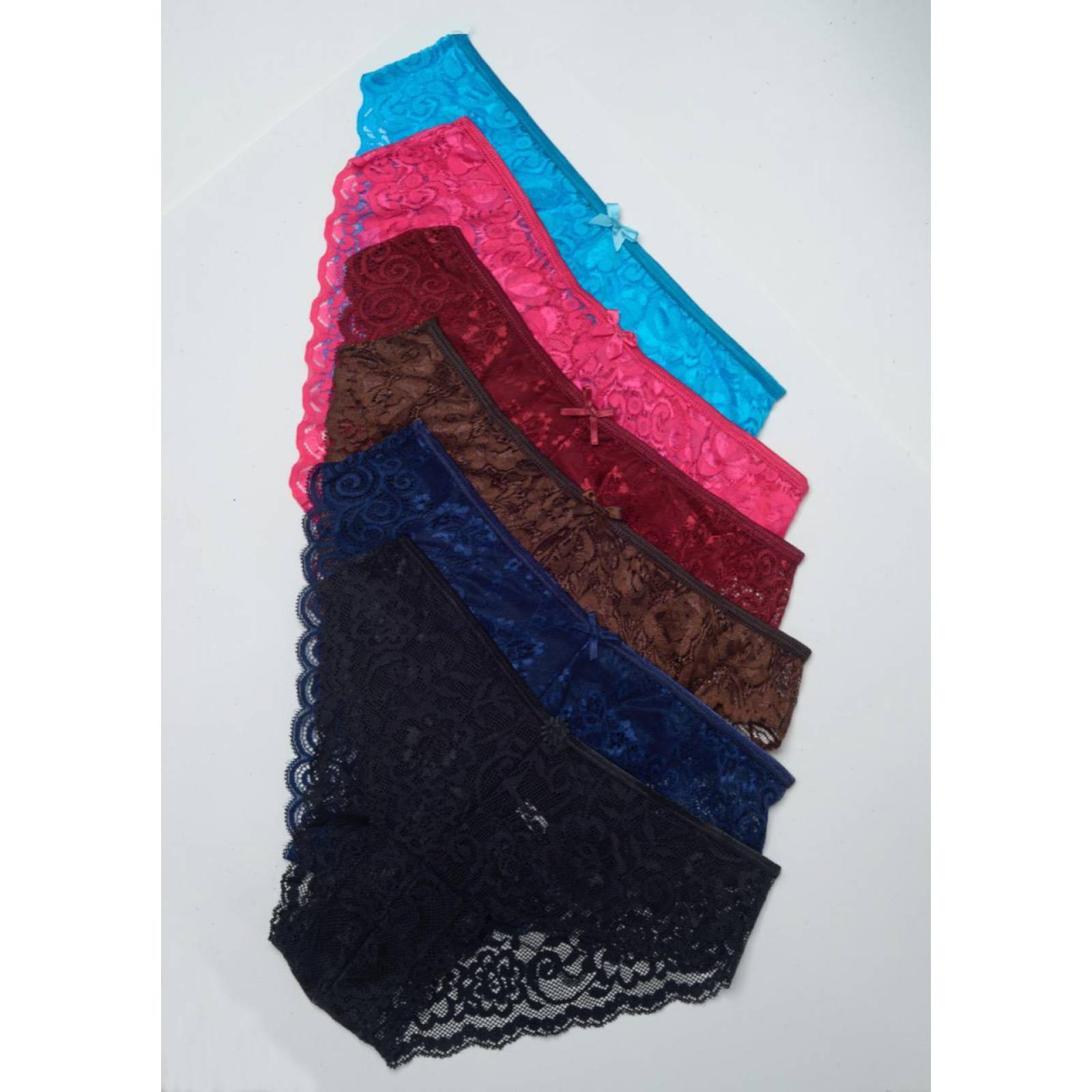 Calzón de encaje color Negro y Rosa talla Mediana