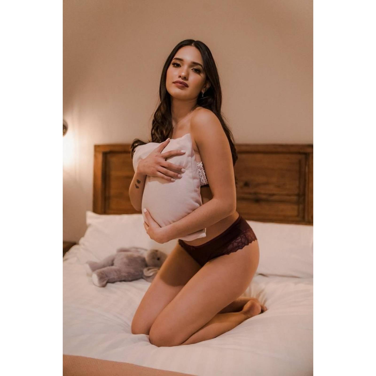 Calzón de encaje color Negro y Rosa talla Mediana