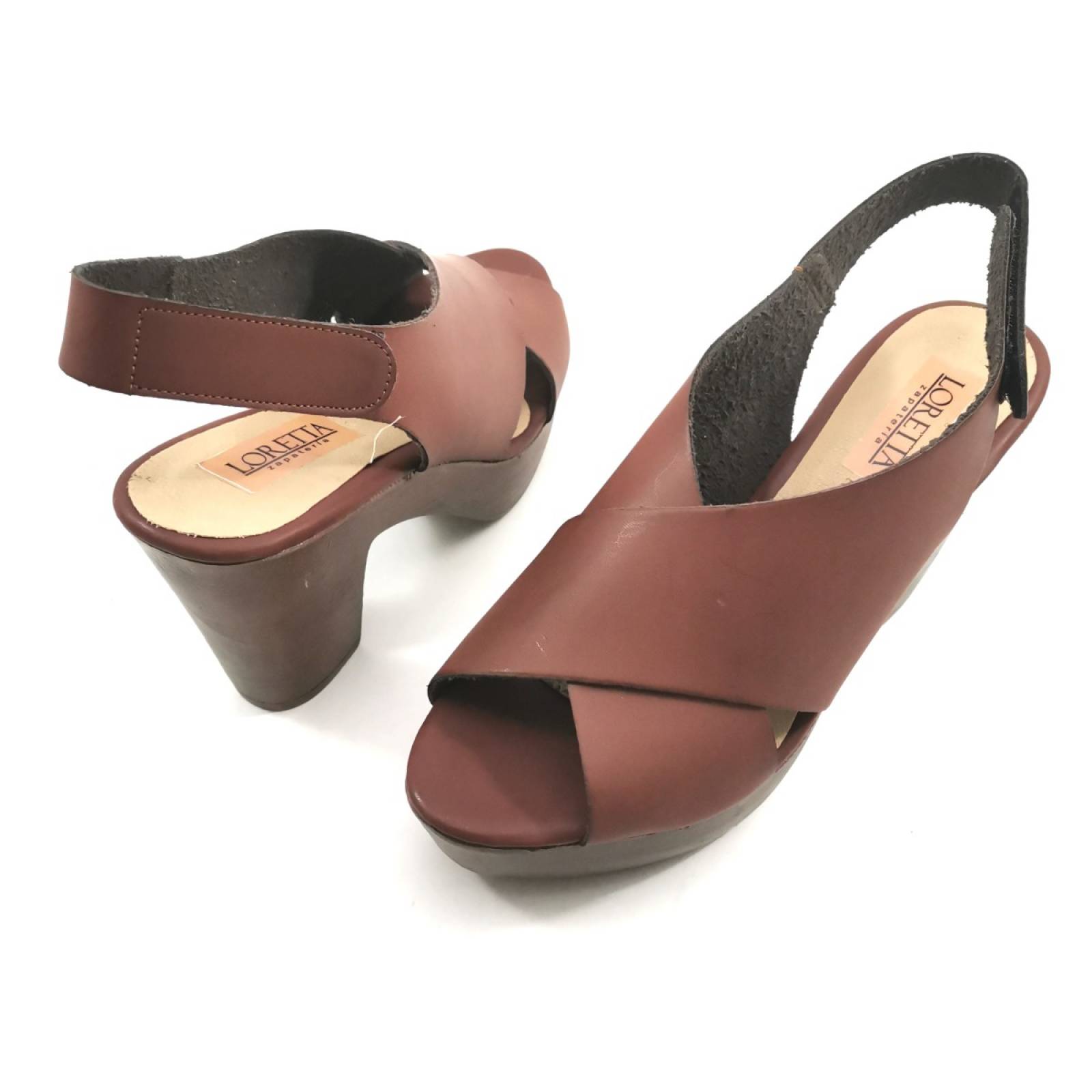 Sandalia  tacon calzado dama tan glynn 6116