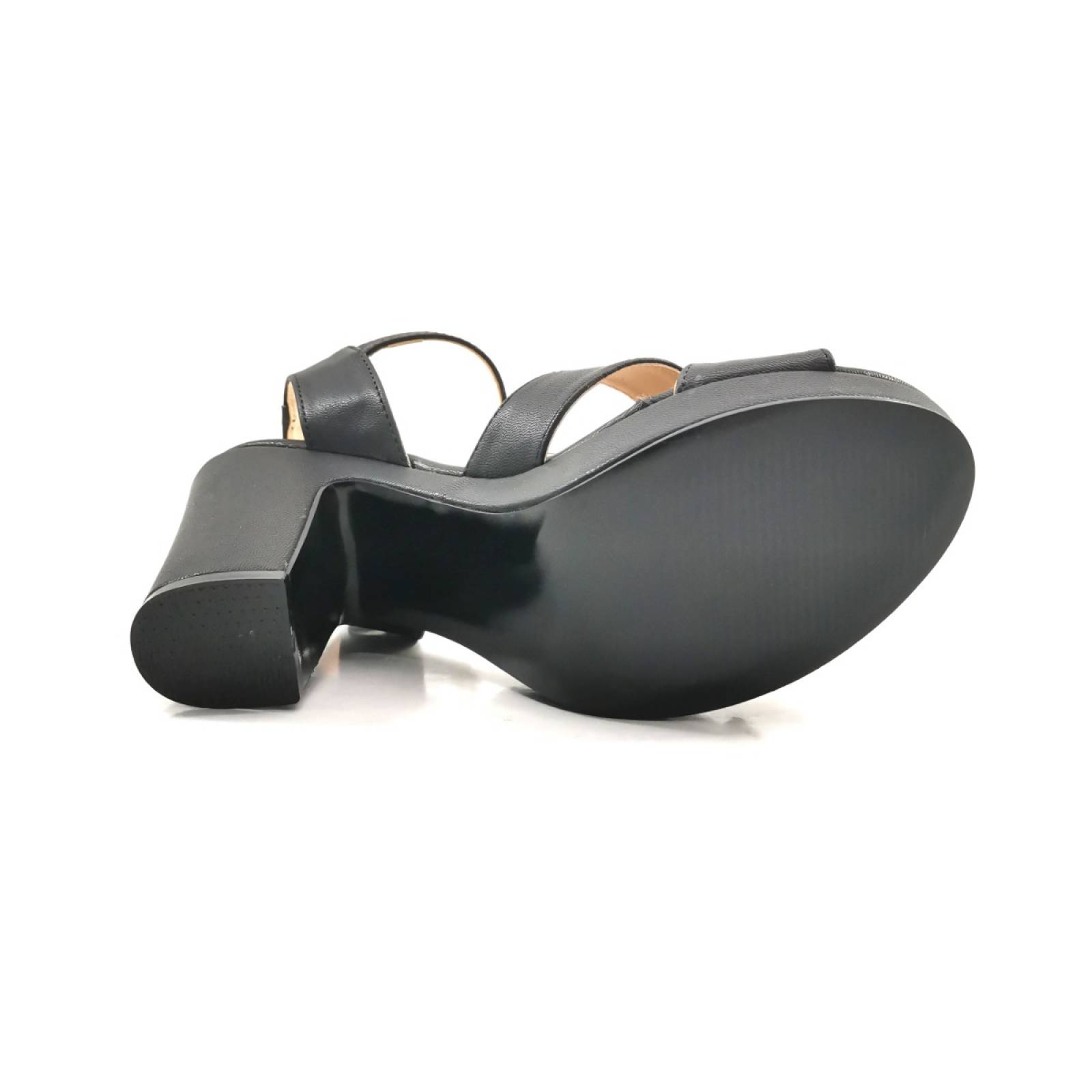 Sandalia  tacon calzado dama cabra negro perezlete 84024