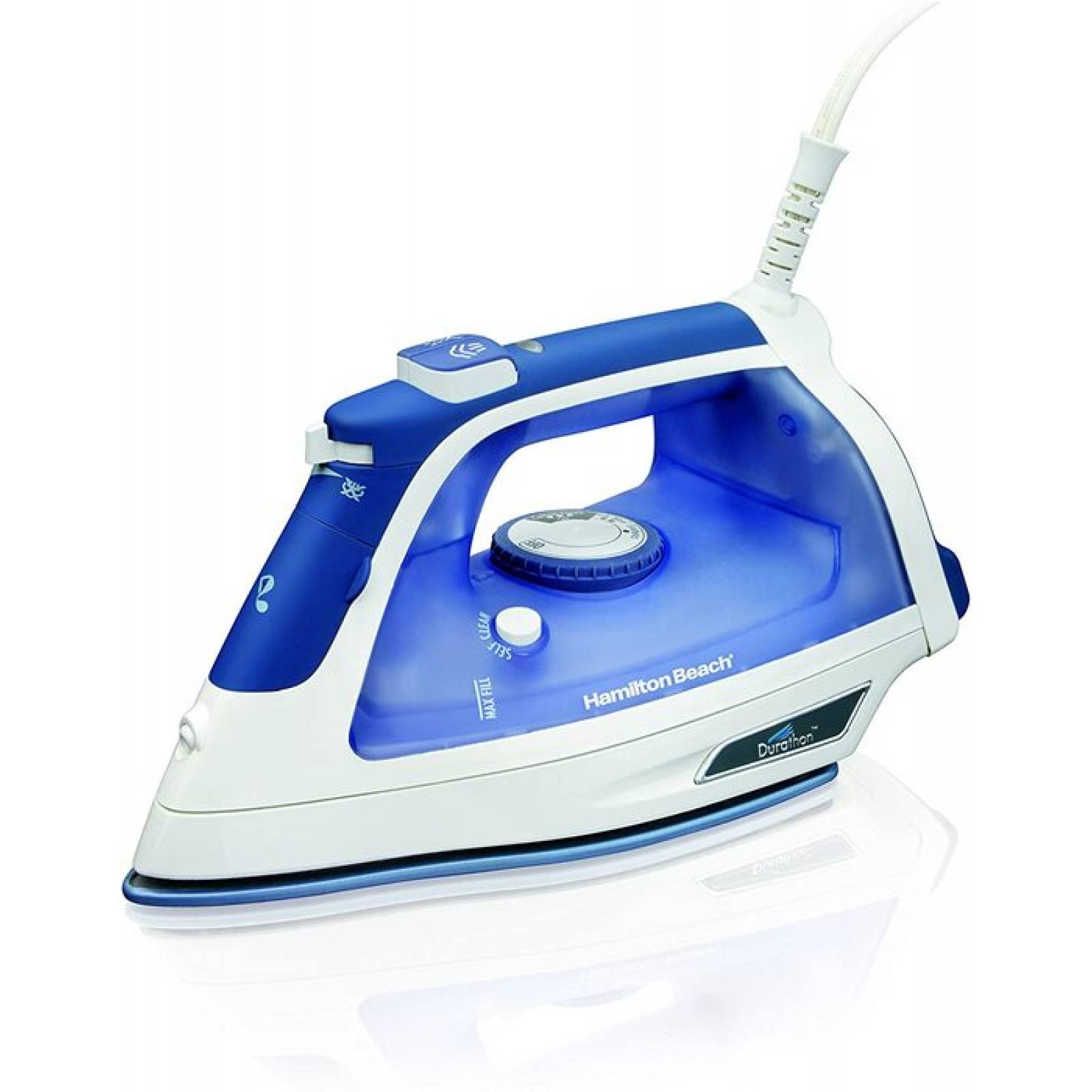 Hamilton Beach Plancha de Vapor con Suela Antiadherente Durathon, Blanca (19800R-MX)