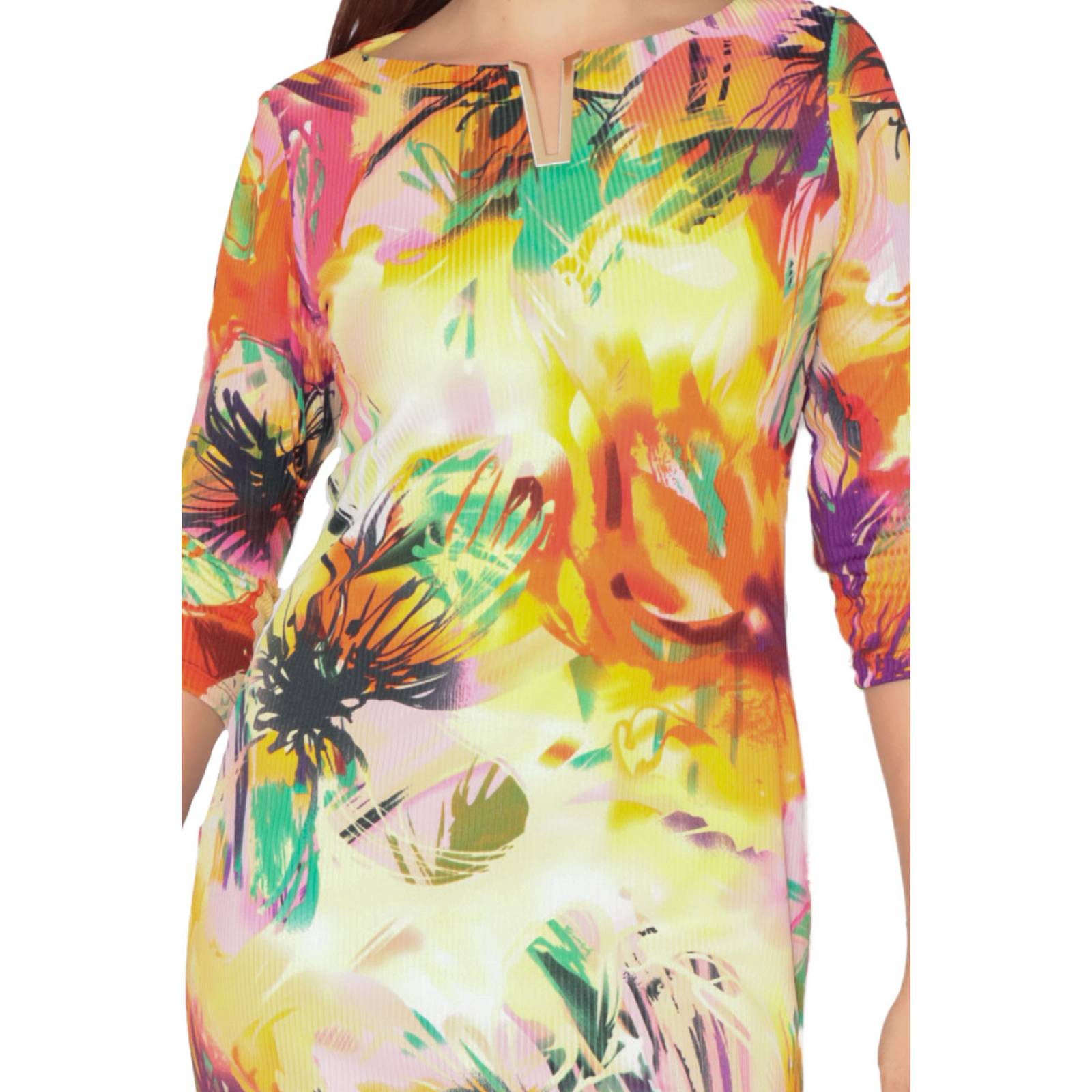 Vestido Estampado Tropical Dama Lofassi 8022