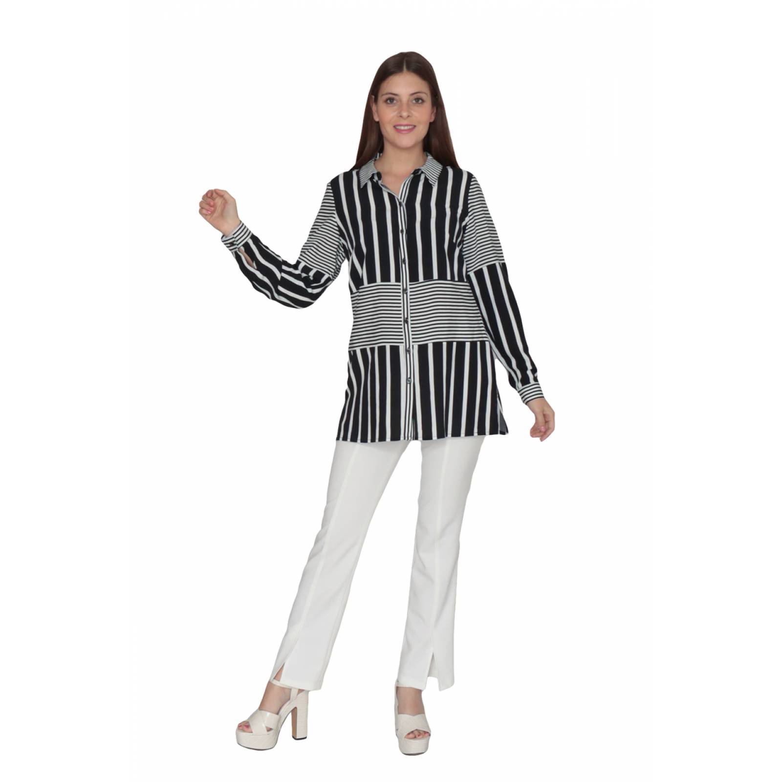 Blusa Rayas Desiguales Dama Lofassi 8033