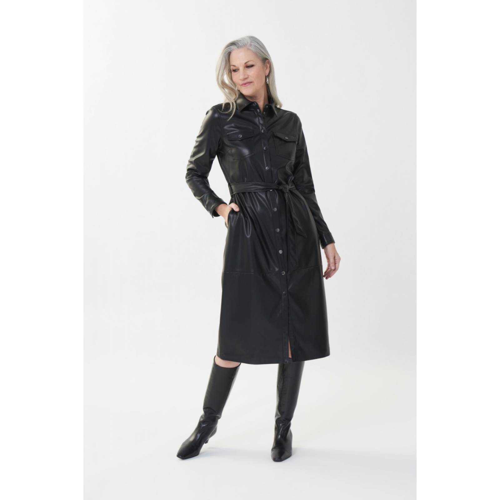Vestido Camisero Polipiel Dama Joseph Ribkoff 223940