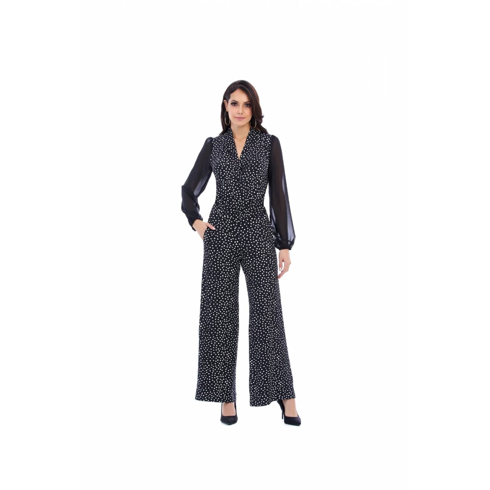 Conjunto Pantalon con blusa color negro Karen Kein 22523 