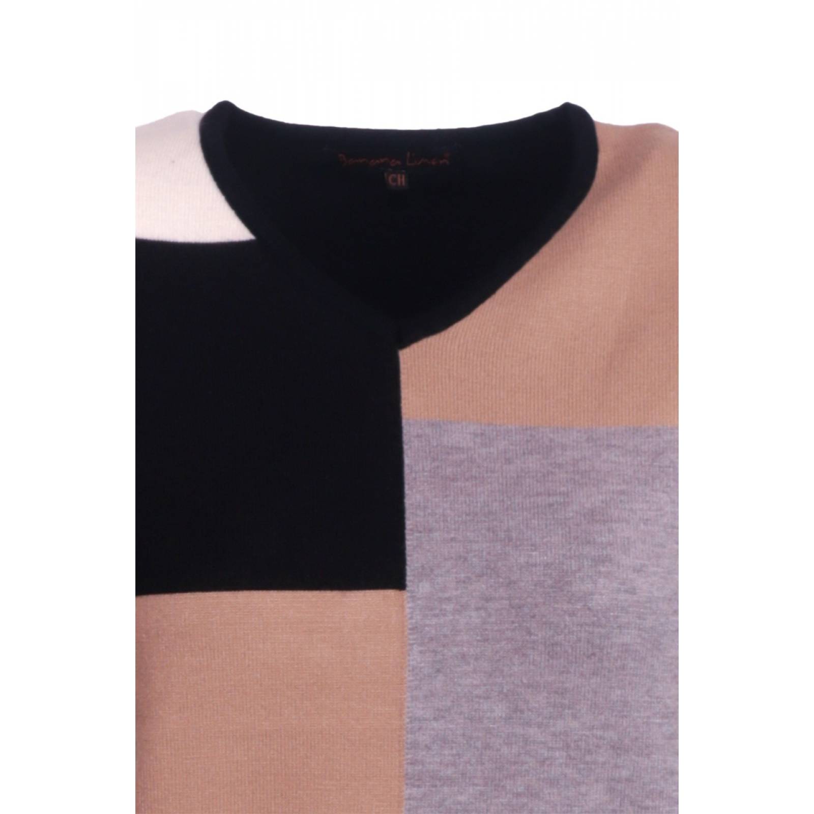 Sueter Cerrado Cuello V Multicolor Banana Limon BWMT-532 