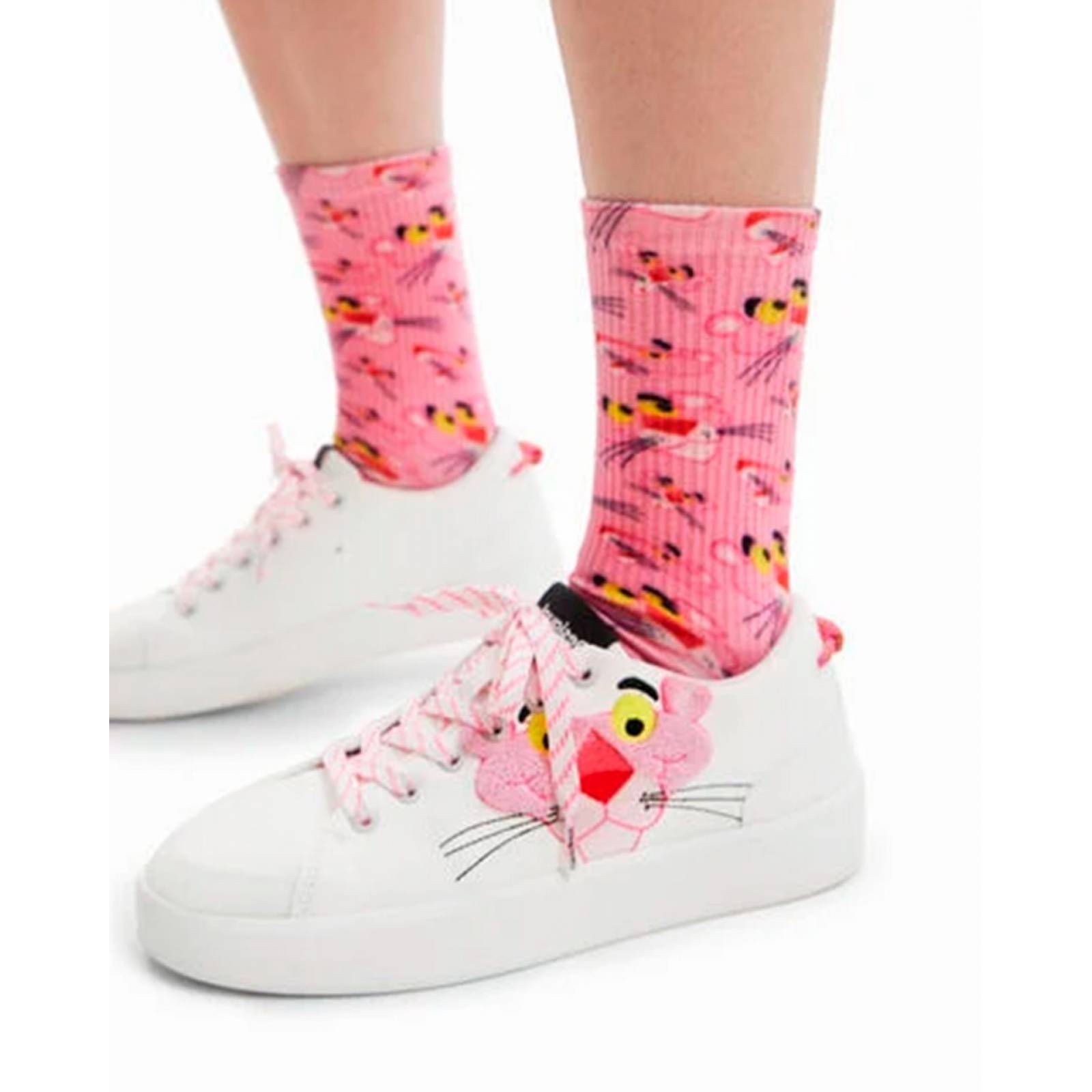 Tenis Liso con Agujeta Pantera Rosa Desigual 22WSKP19 