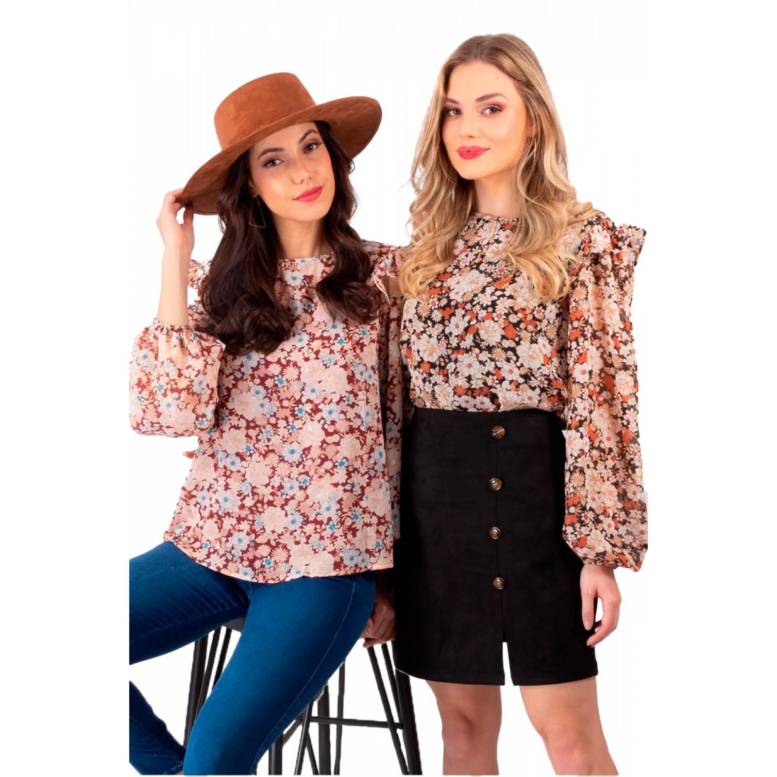 Blusa Floreada Manga Larga Aspik ALJ-6797
