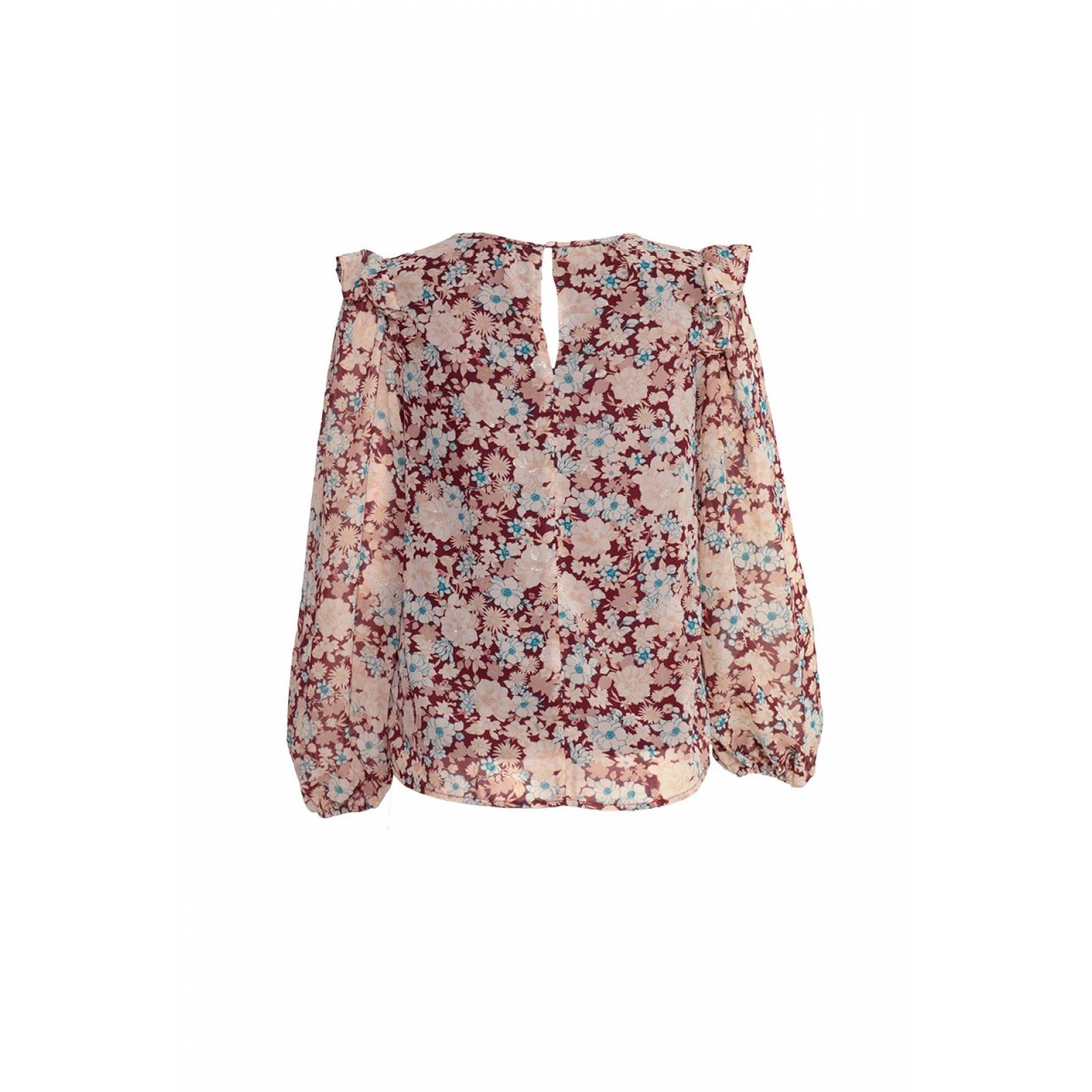 Blusa Floreada Manga Larga Aspik ALJ-6797