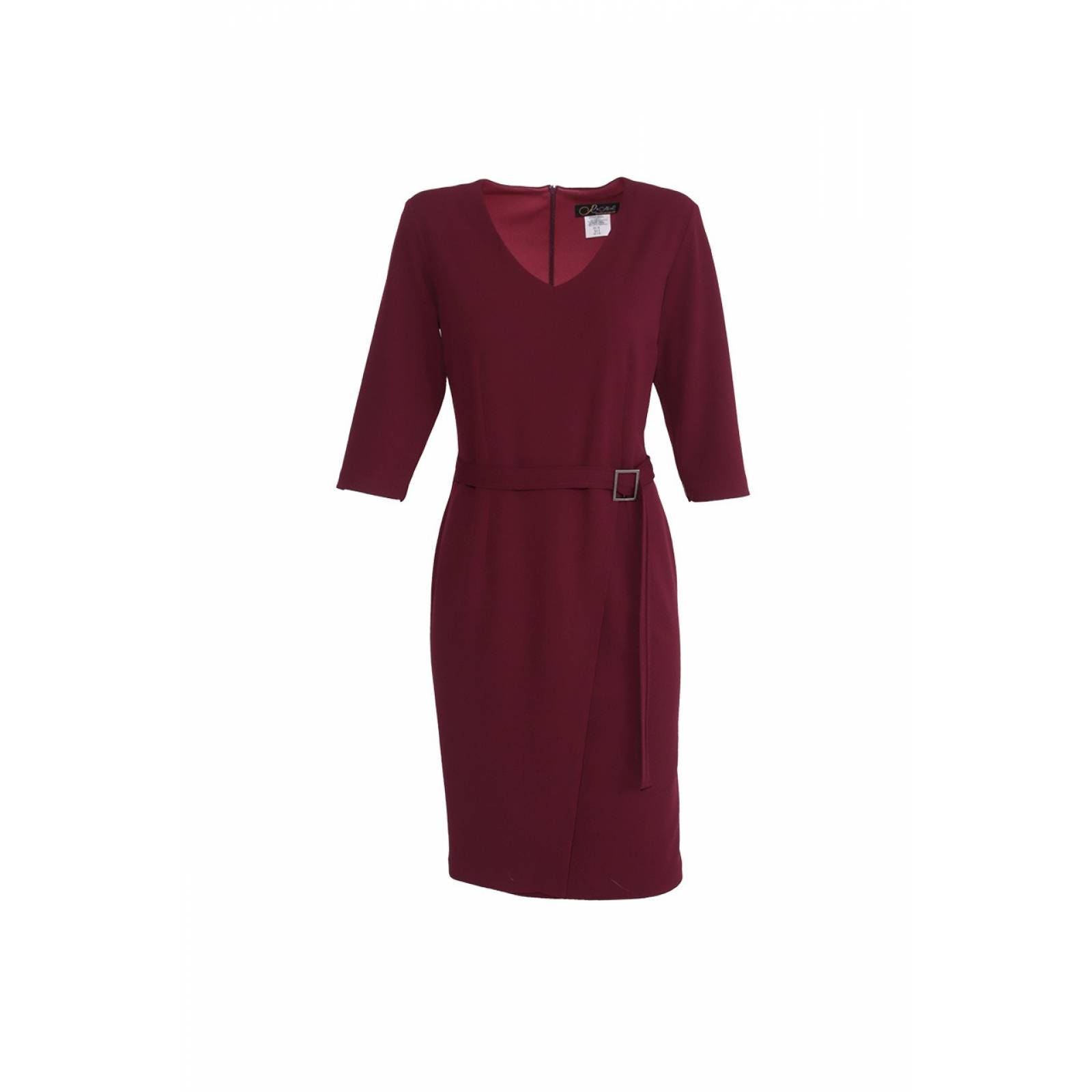 Vestido Entallado Manga Tres Cuartos con Cinturon Jr 6156 