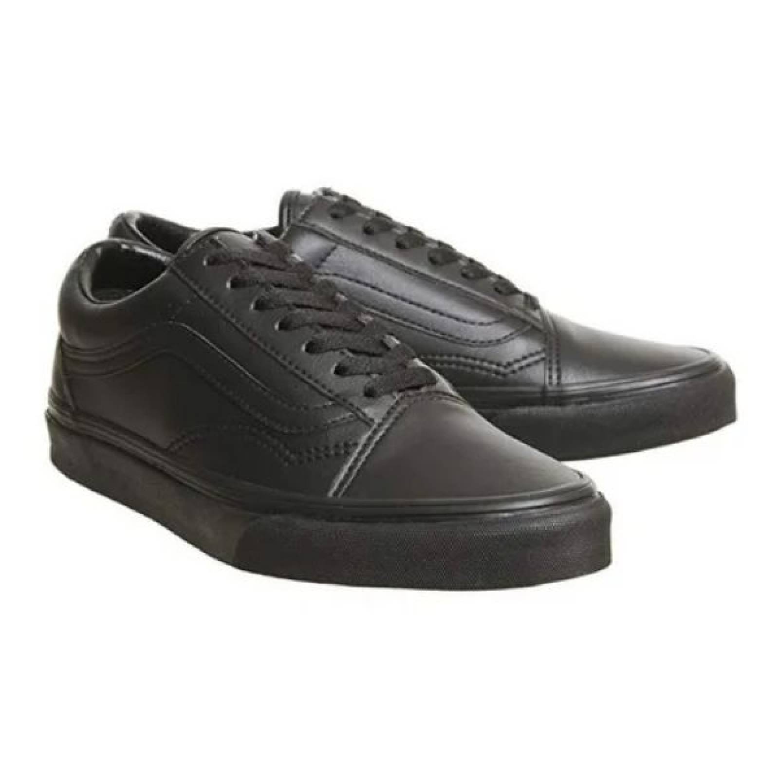 Tenis Vans Old Skool Negro Classic Black Mono Piel 1pxp
