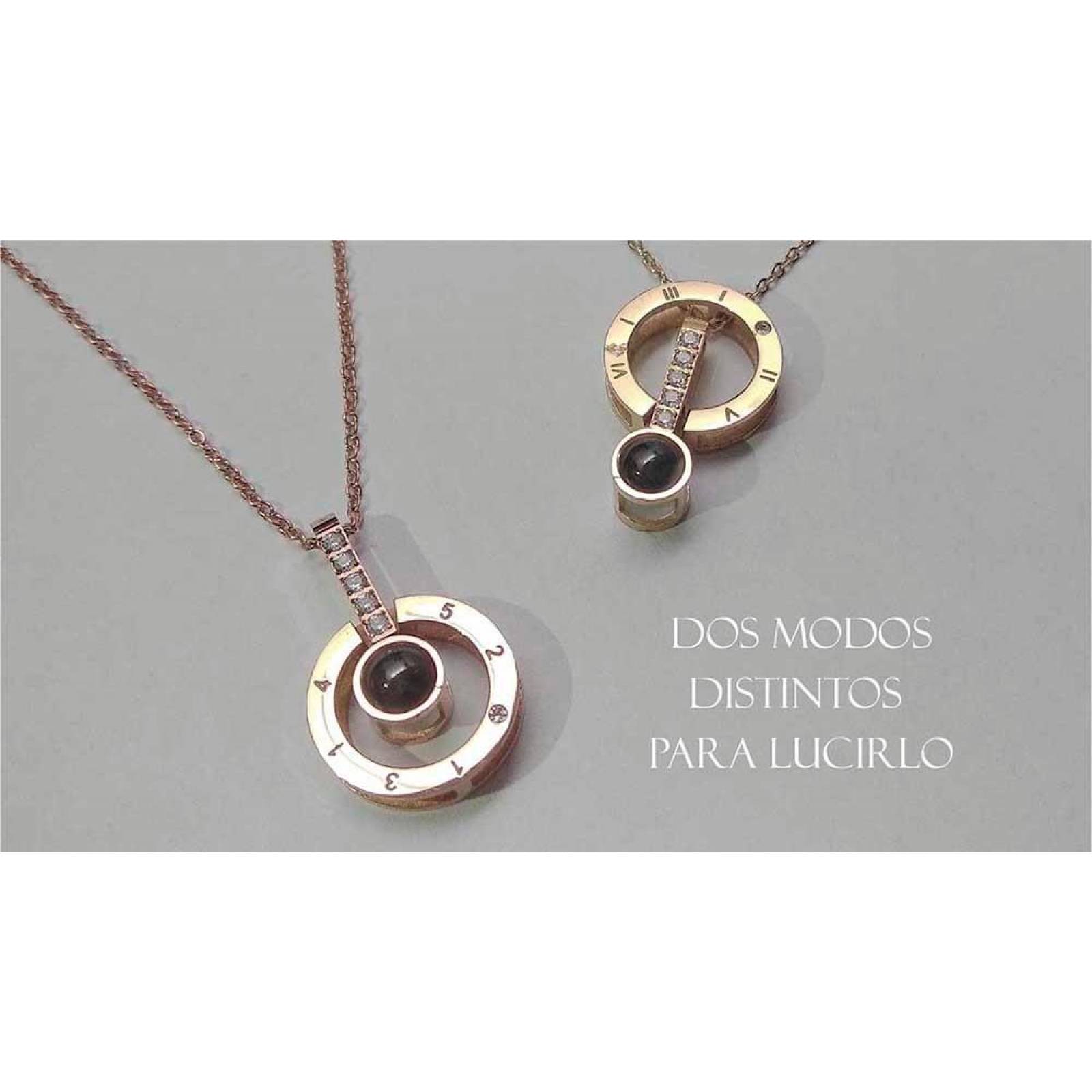 Collar Enso Con Dije Te Amo En 100 Idiomas Oro Rosa Ejn2066r 