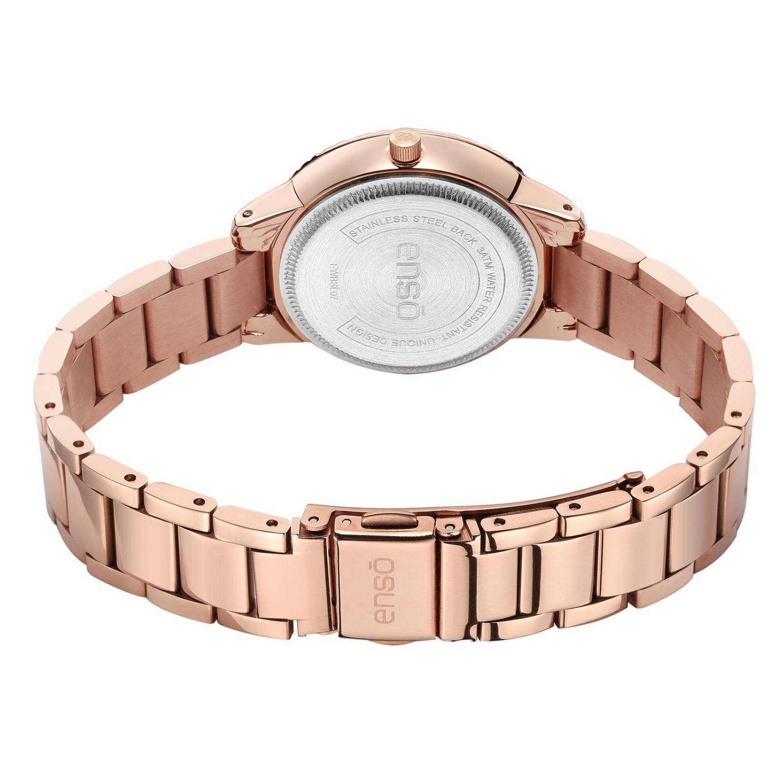 Set de Reloj Collar y Aretes Enso para Mujer EWBSL07 Oro Rosa