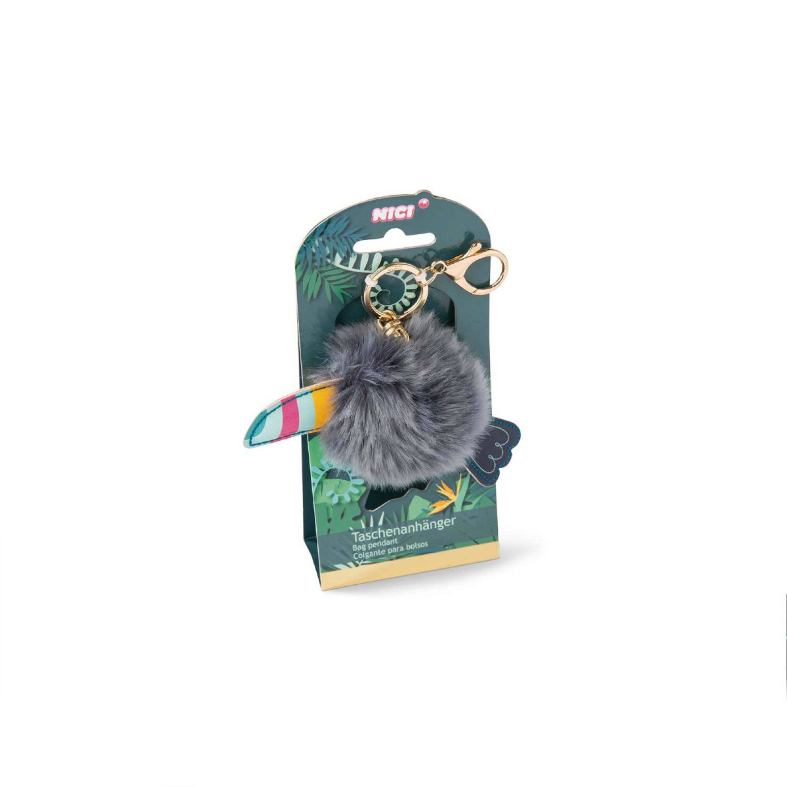 Llavero Tucán 8cm colgante con pompon