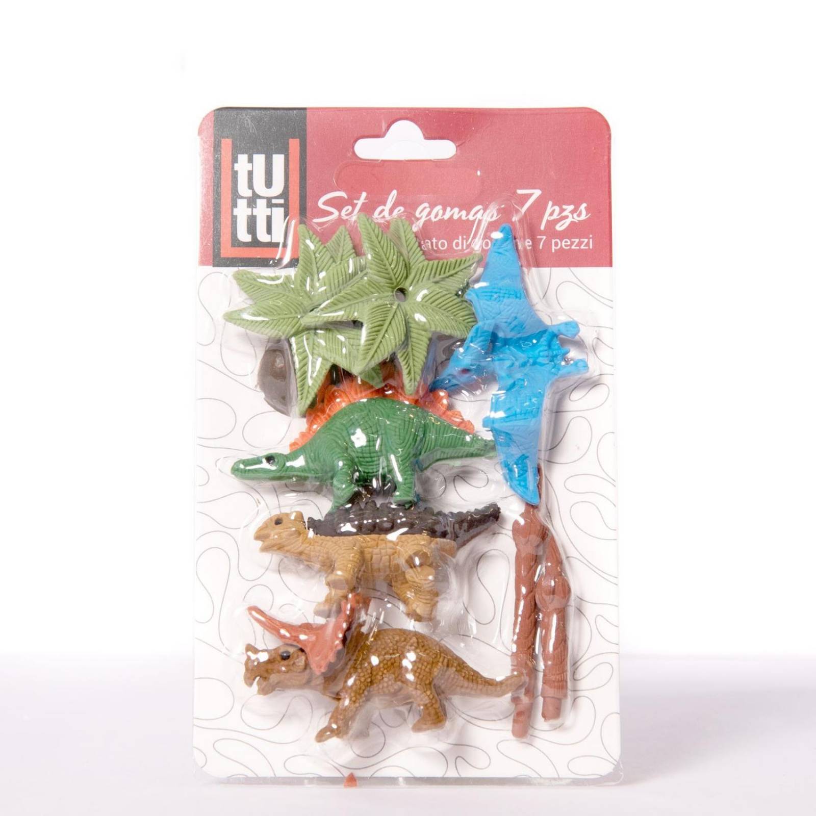 Colección de gomas para borrar dinosaurios