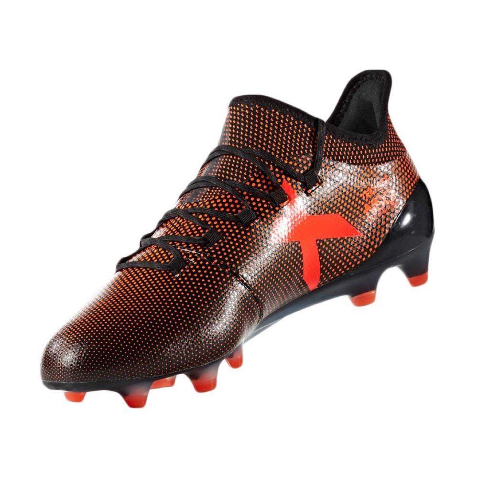 Tacos de Futbol Adidas X 17.1 Negro-Naranja