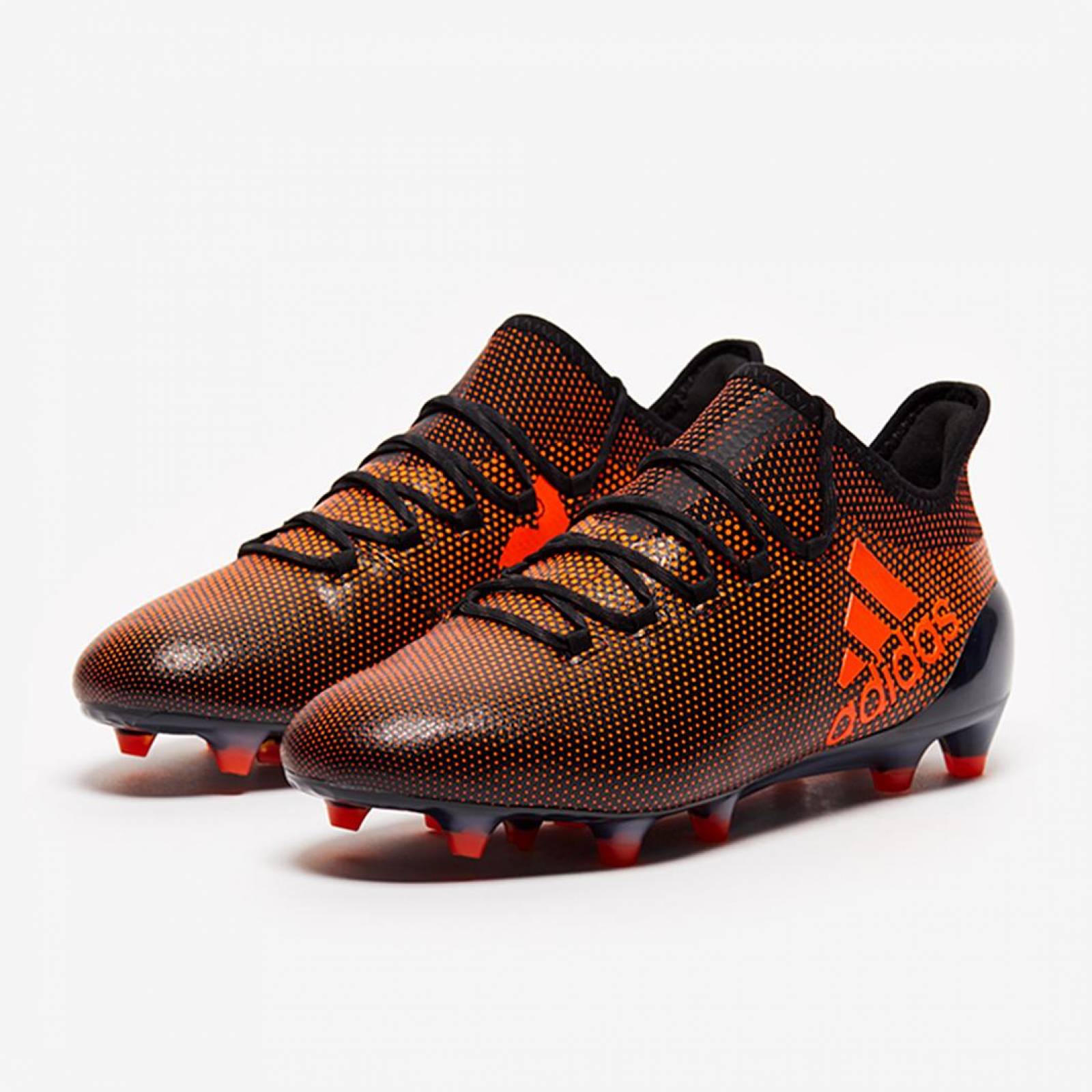 Tacos de Futbol Adidas X 17.1 Negro-Naranja