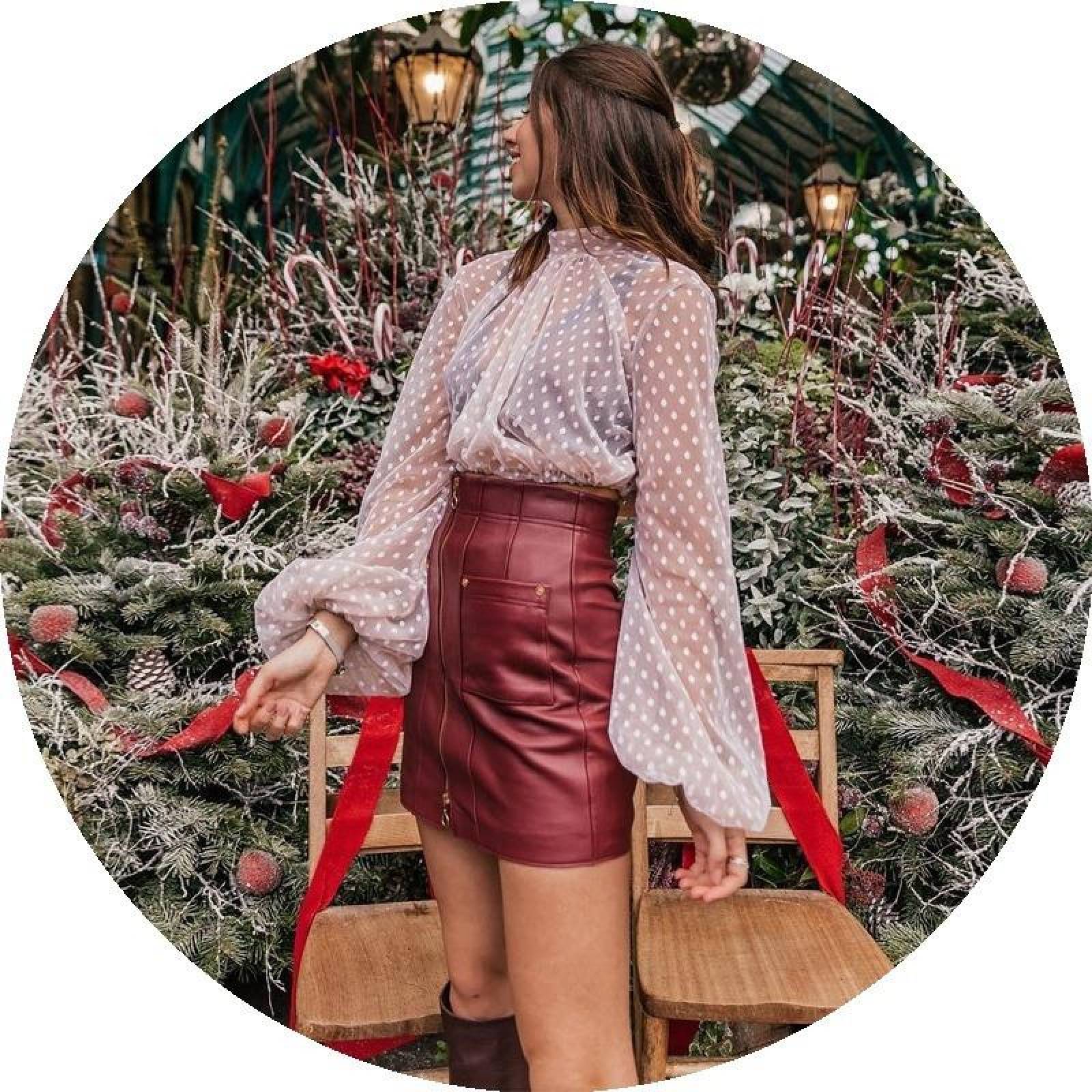 Blusa De Gasa Transparente Manga Larga Diseño Puntos Mpb-526