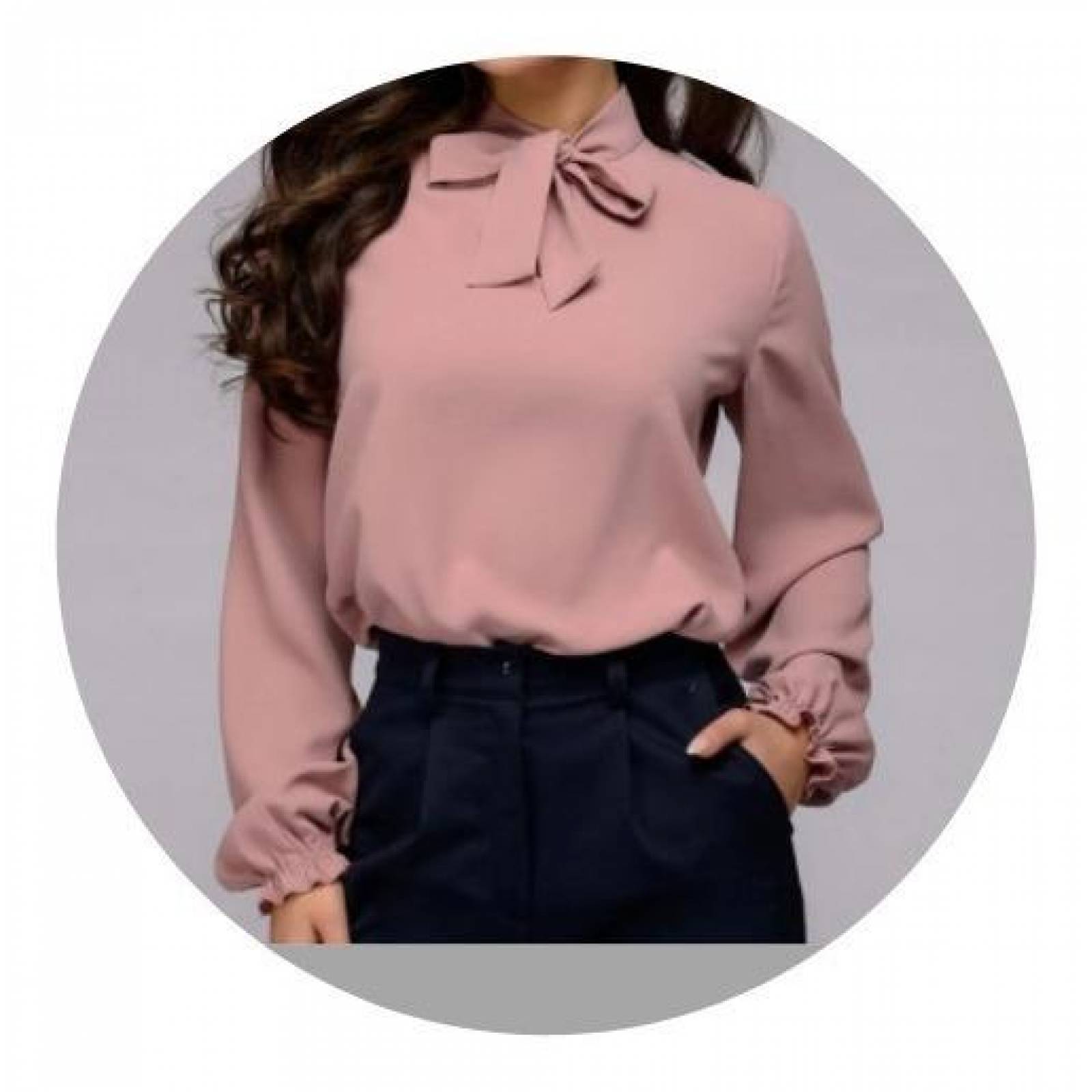 Elegante Blusa Para Dama Diseño De Moño En Cuello Mpb-532 