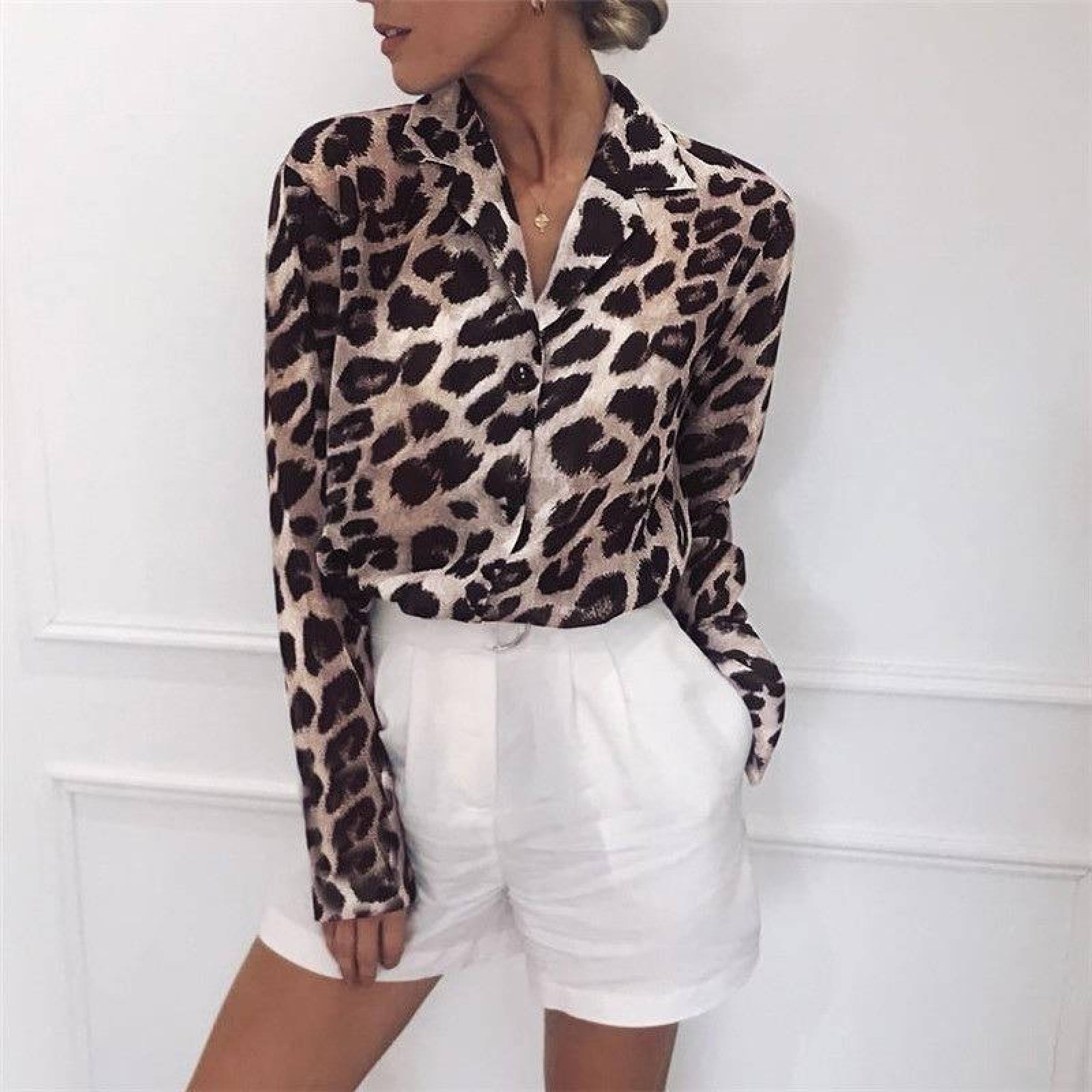 Blusa Para Mujer Vintage Animal Print Leopardo Mpb-519 