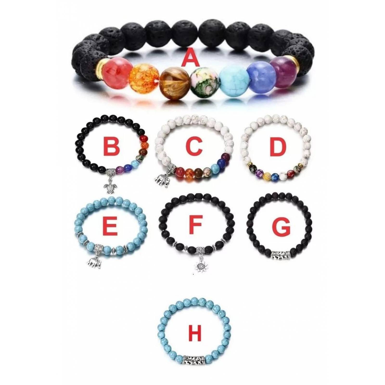 Pulsera Cuentas 7 Chakras Yoga Meditacion Varios Modelos Mayoreo 