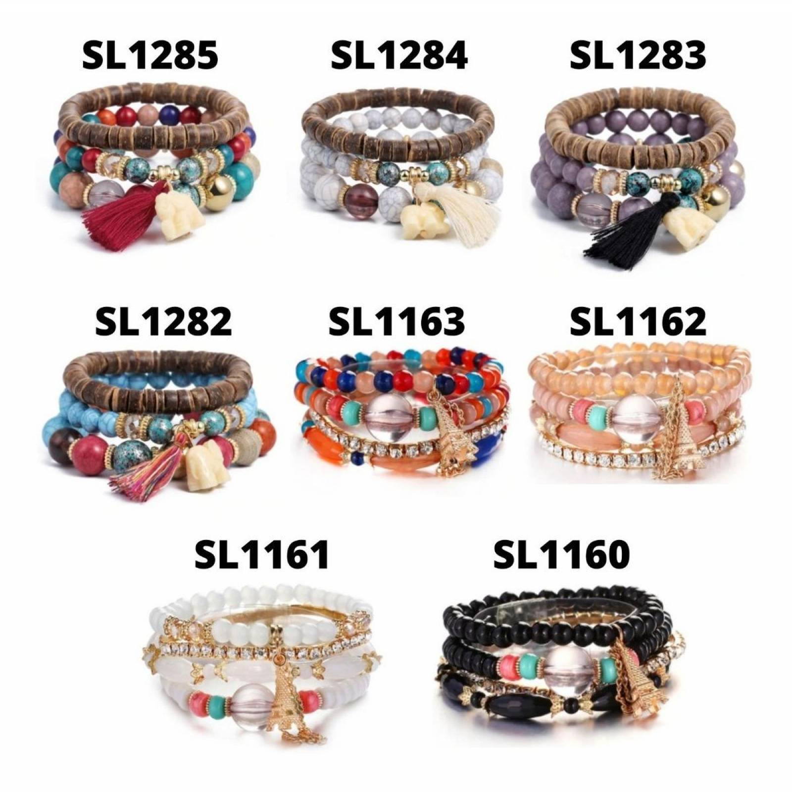 Set 4 Hermosas Pulseras Dama Varios Modelos Mpb-088 088 SL1156