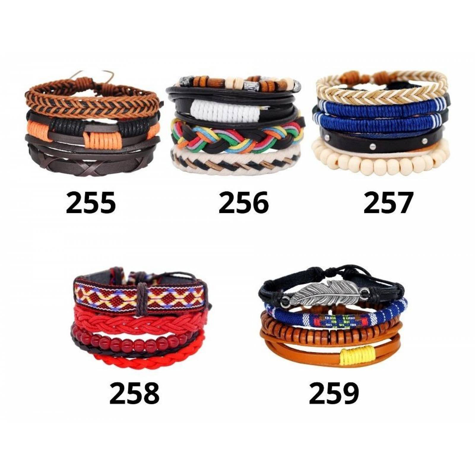 Set De 4 Pulseras Brazalete Colección Hombre Mpb-237/248 250