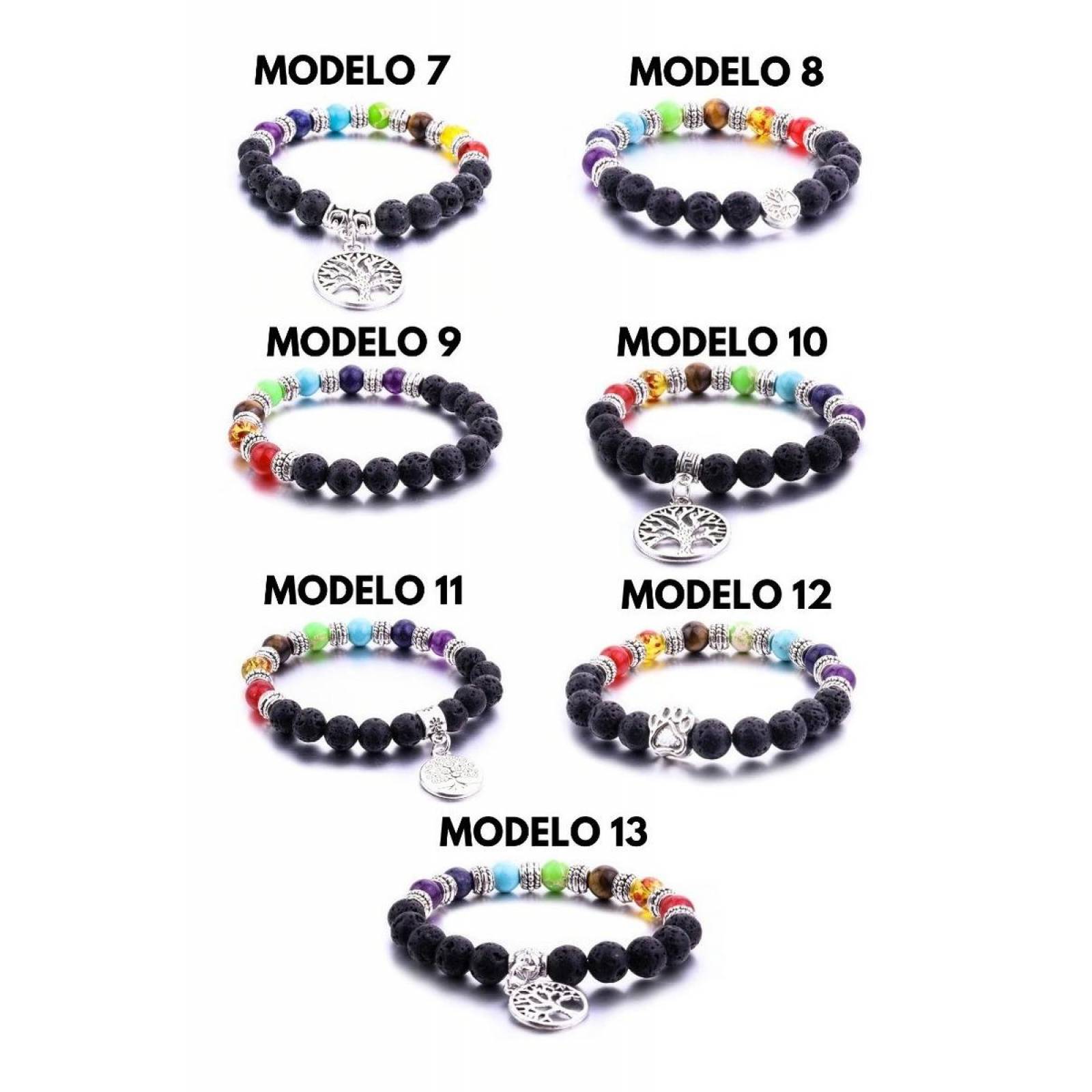 Hermosa Pulsera De Cuentas Energética 7 Chakras J-032 8 cm - MODELO 1