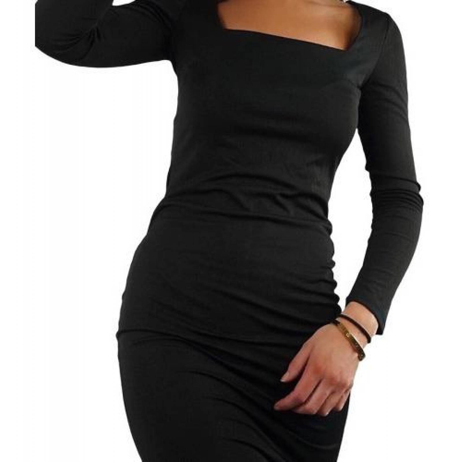 Vestido Dama Corto Ajustado Elegante Manga Larga Mpb-634 