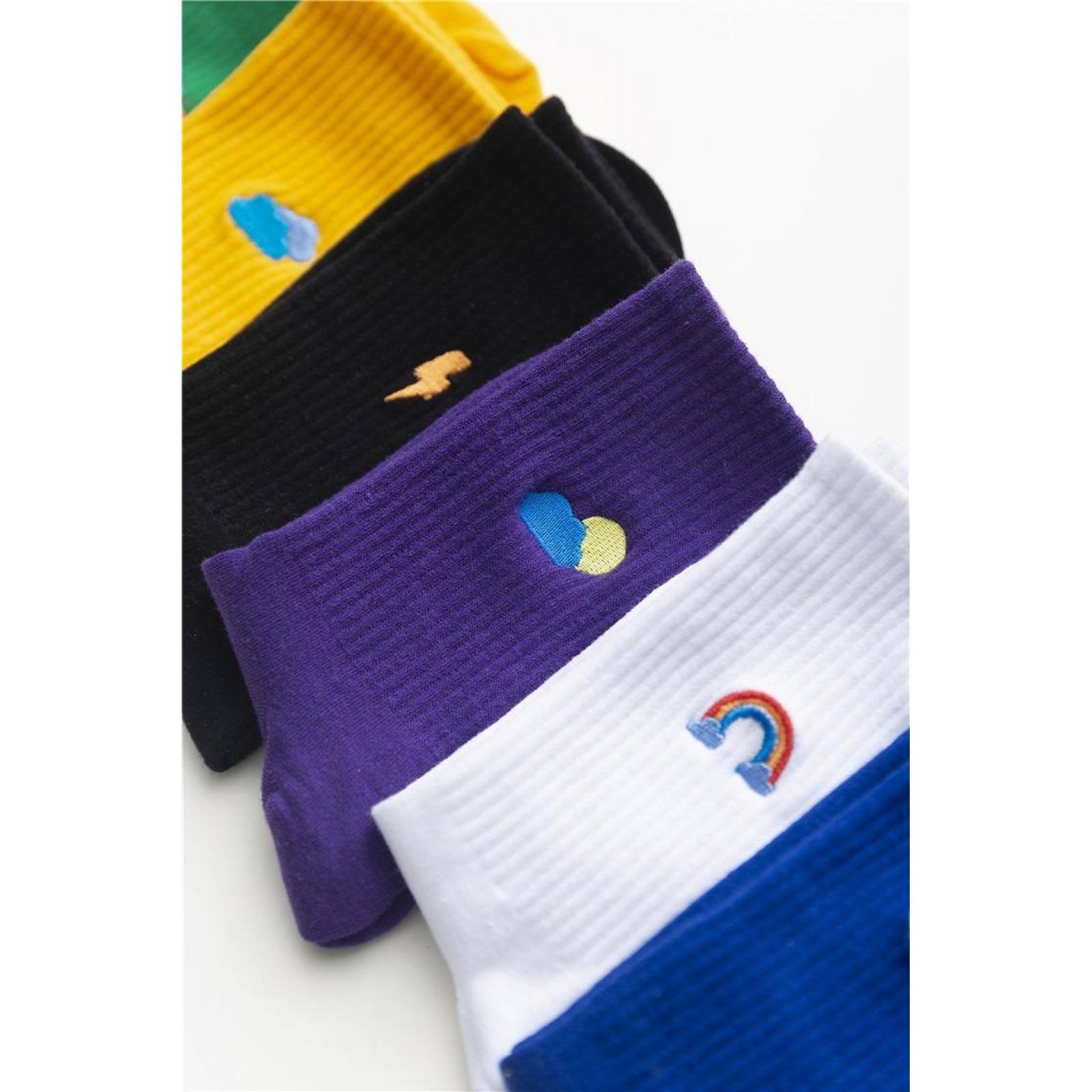 Calcetas Calcetines Bordado Clima Hombre Mujer Unisex A-062 