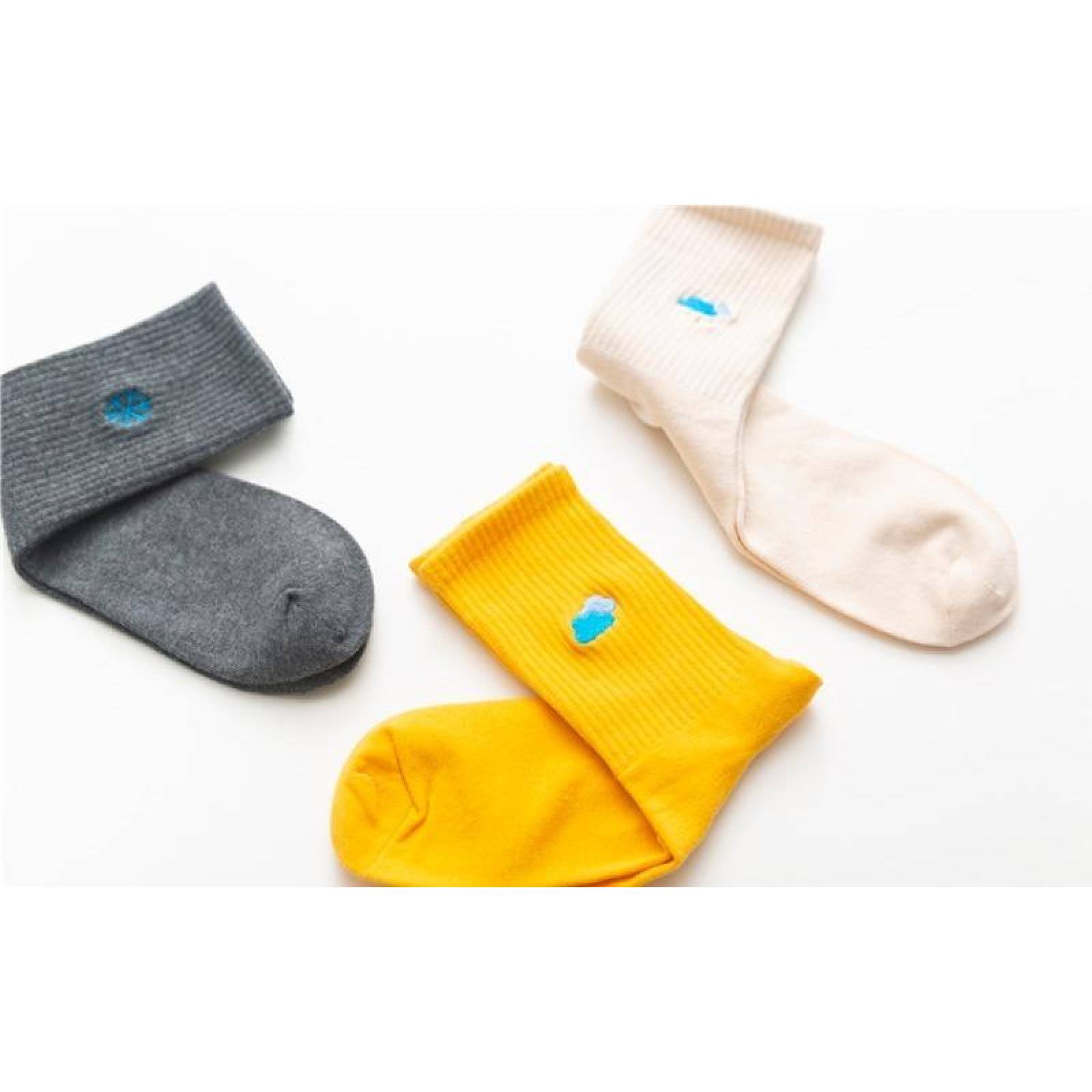 Calcetas Calcetines Bordado Clima Hombre Mujer Unisex A-062 