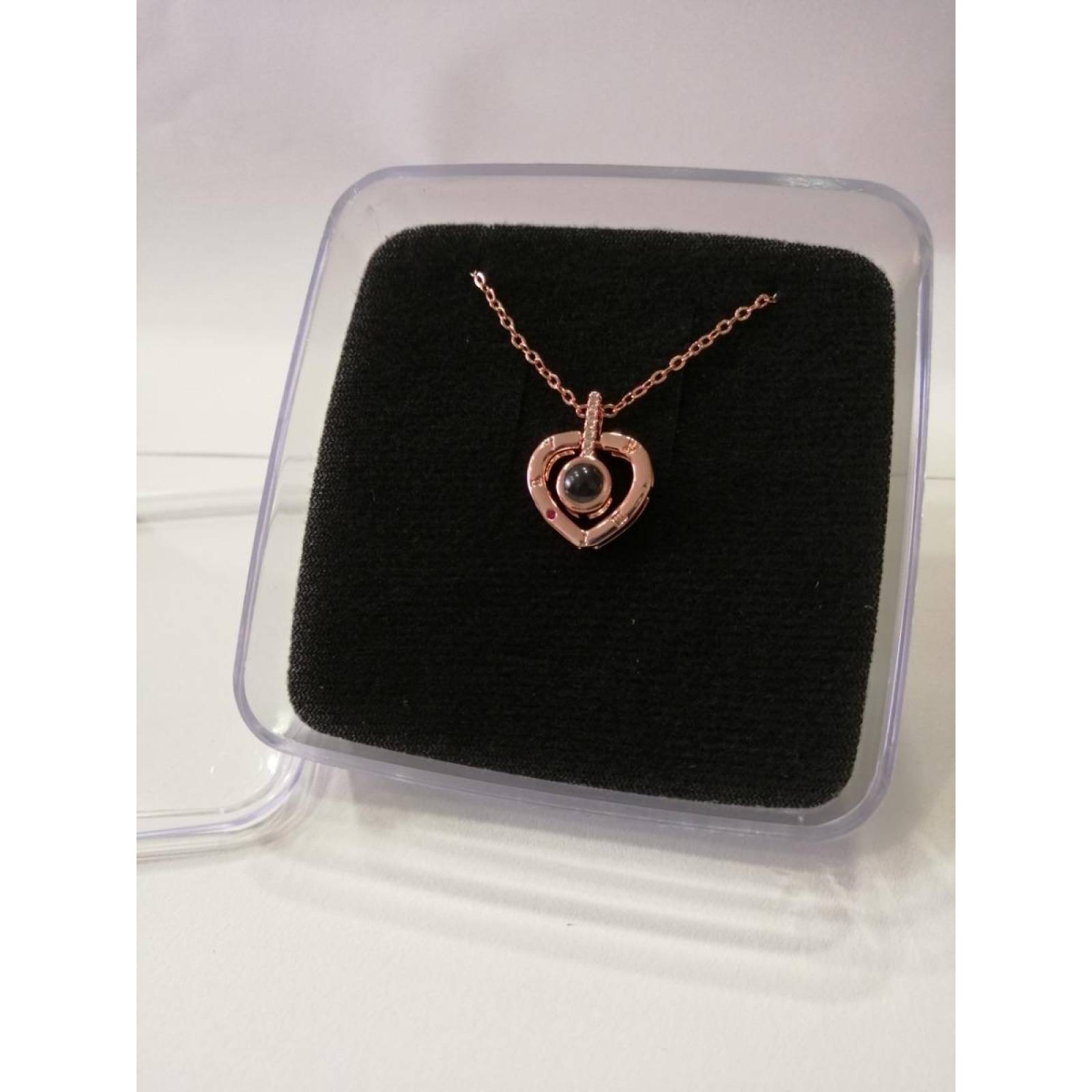 Collar Proyección Te Amo 100 Idiomas Mas Caja De Regalo J-003 CORAZÓN
