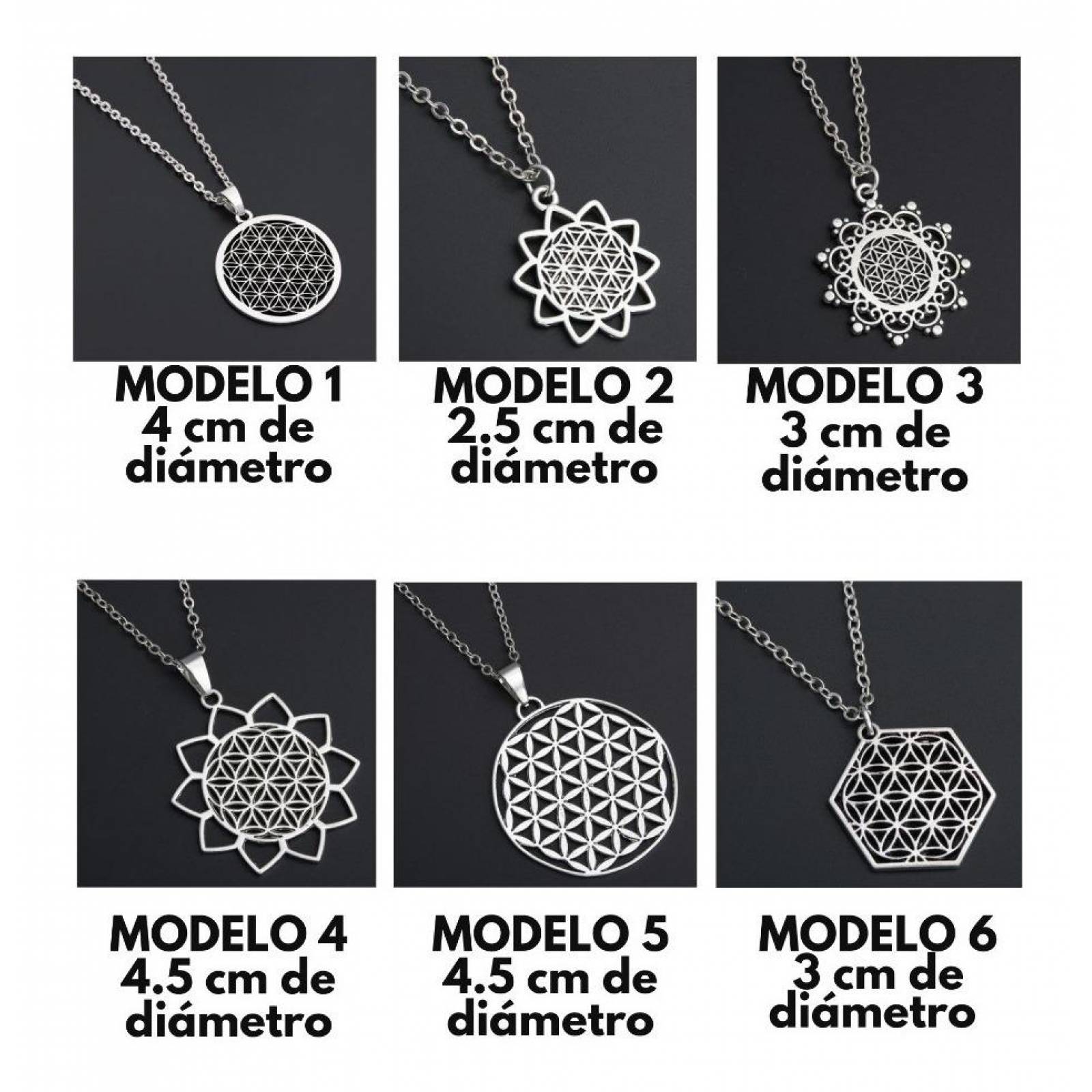 Collar Con Dije De Geometría Sagrada J-031 MODELO 6