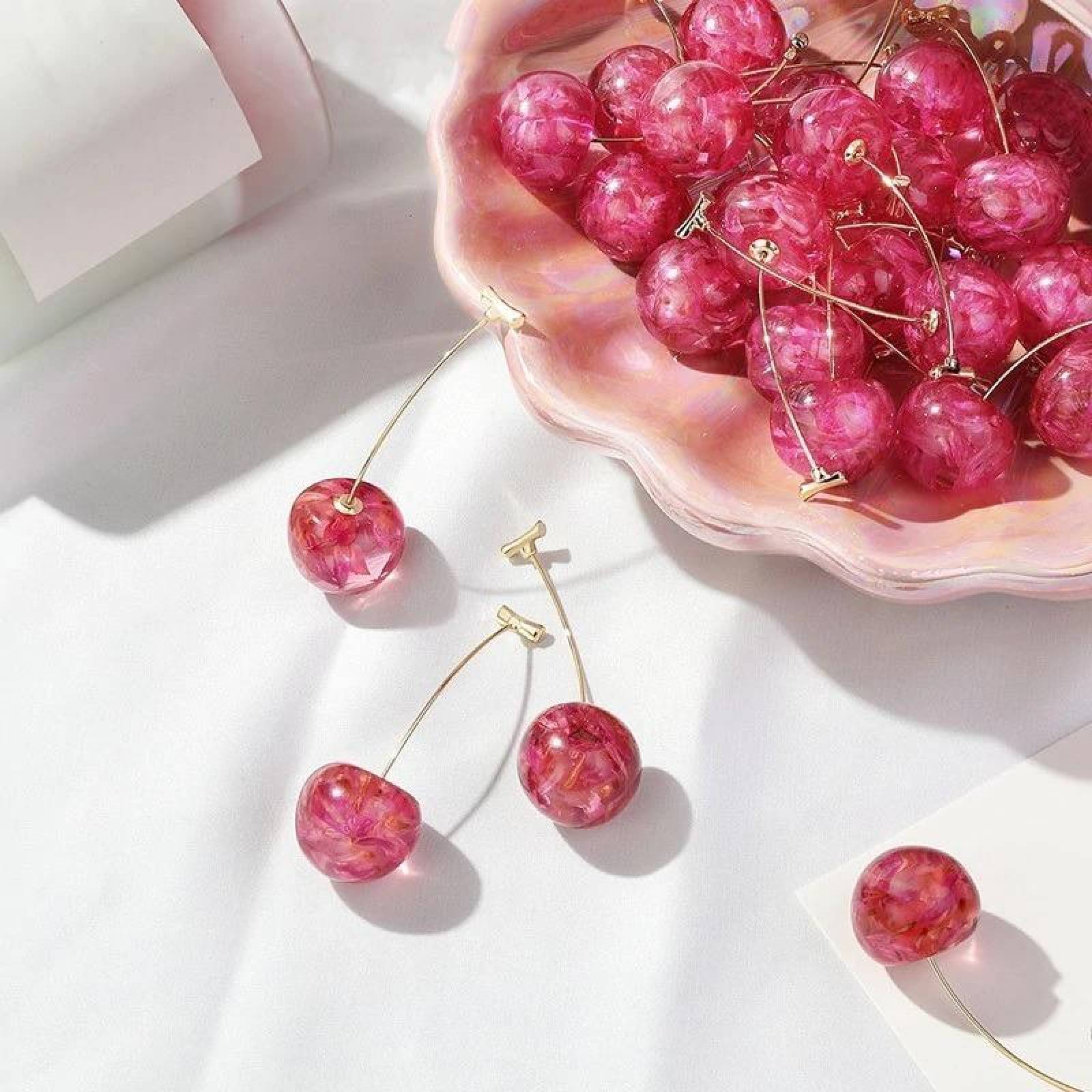 Aretes De Cereza Coreanos Colgantes A La Moda V-176 