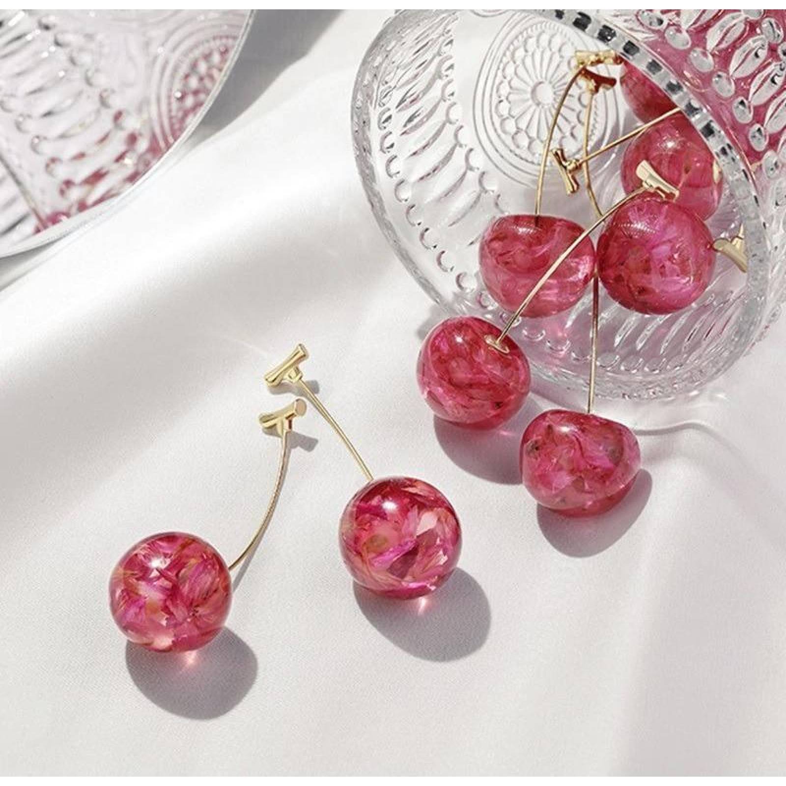 Aretes De Cereza Coreanos Colgantes A La Moda V-176 