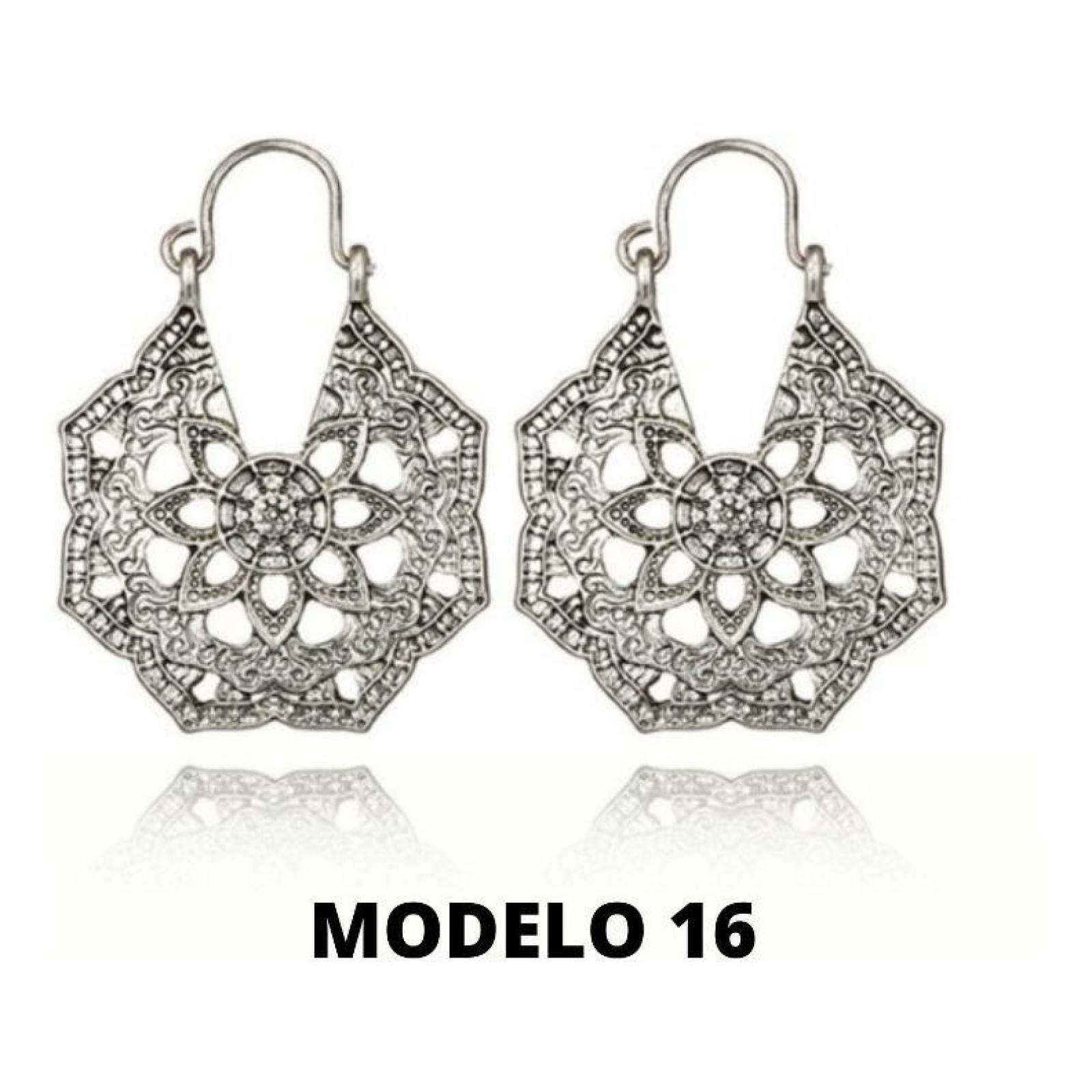 Aretes Estilo Gota Diseños De Mandalas Tribales Hindú J-020 MODELO 16