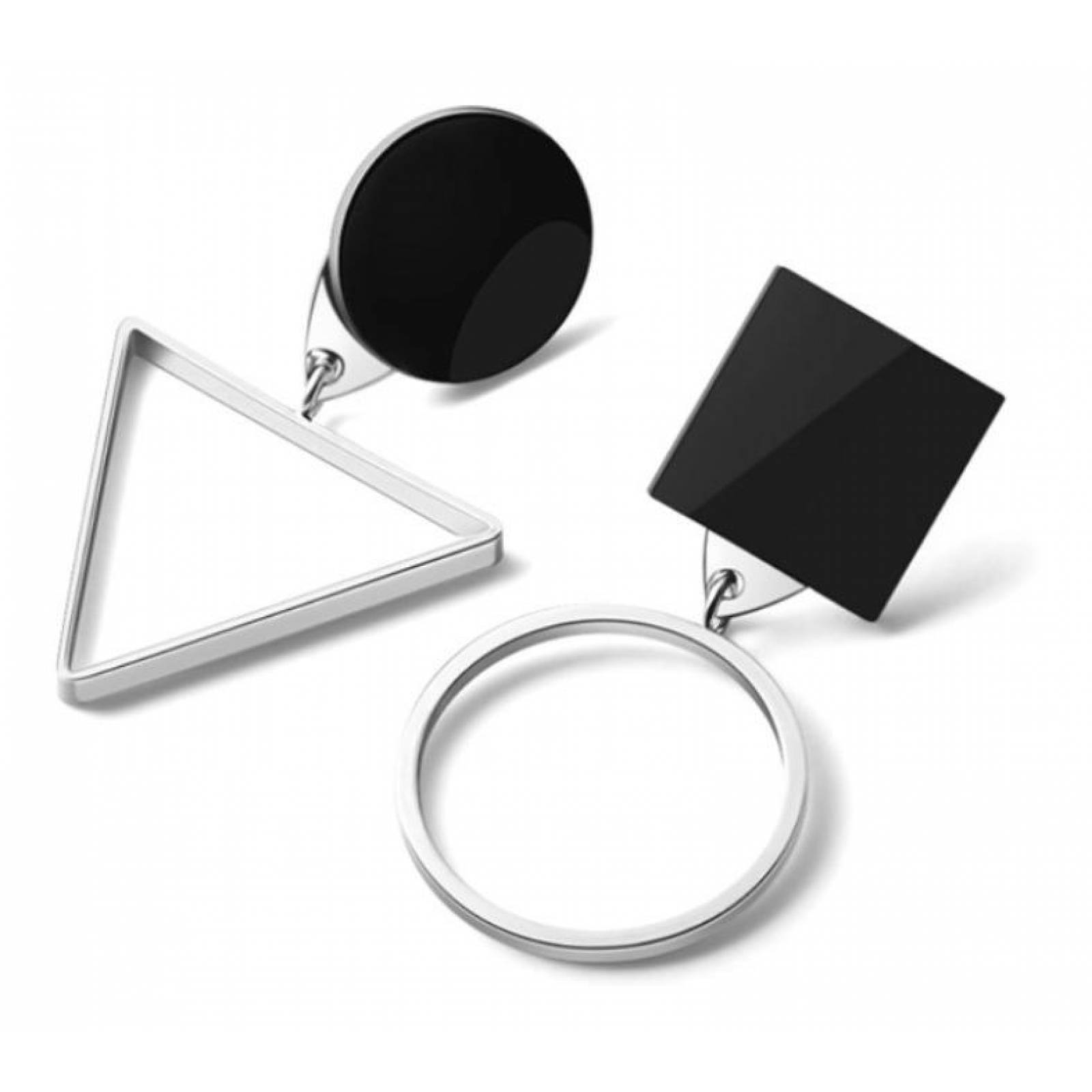Hermosos Aretes Formas Geométricas Variedad Color Mpb-482 482 silver