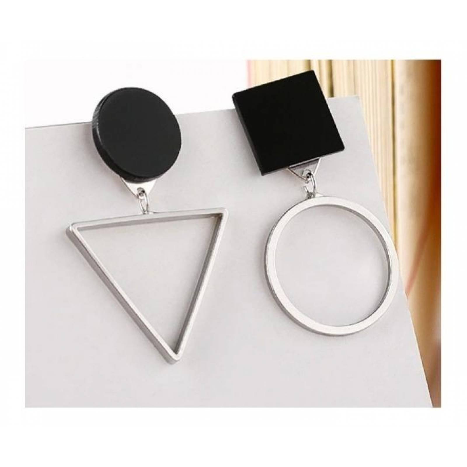 Hermosos Aretes Formas Geométricas Variedad Color Mpb-482 482 silver