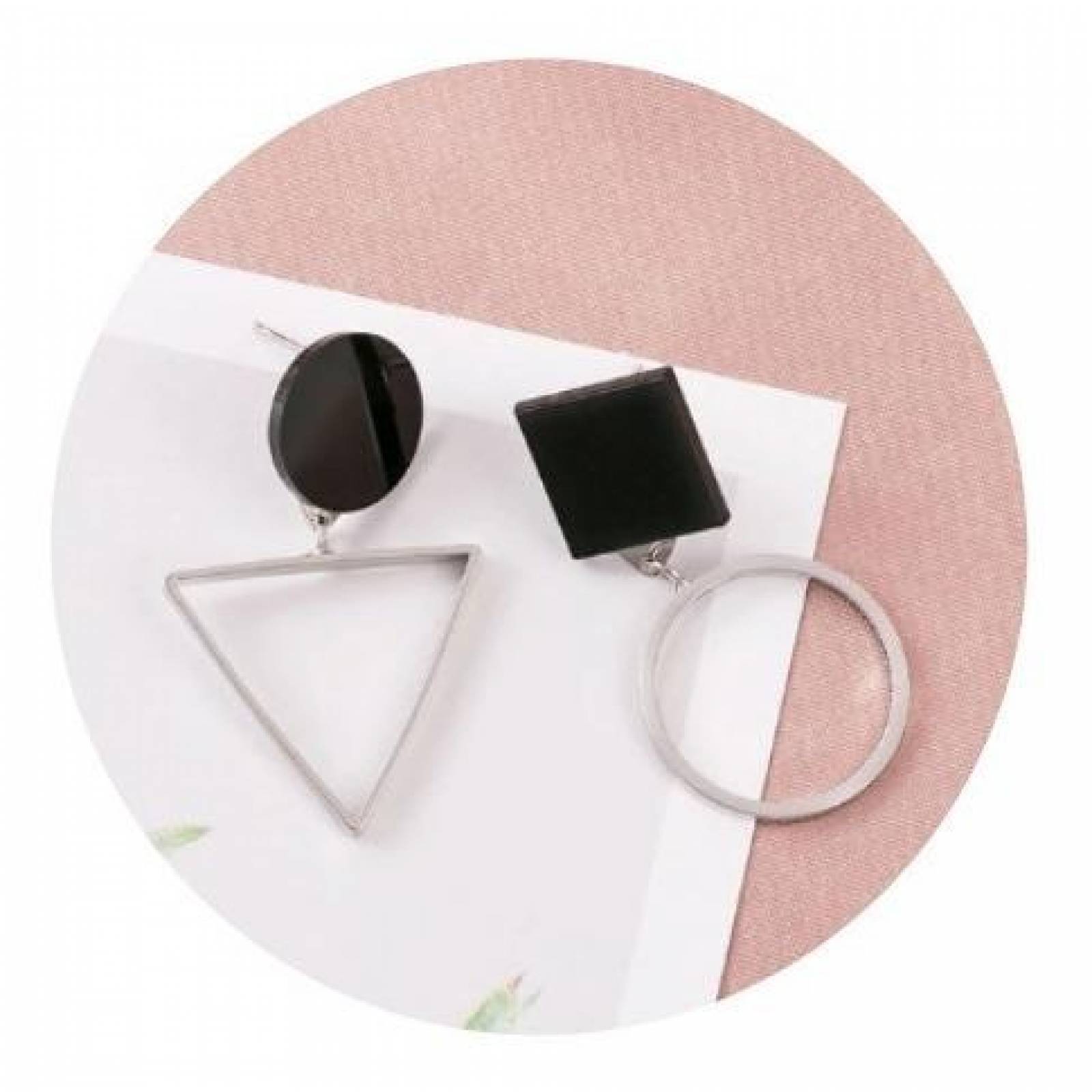 Hermosos Aretes Formas Geométricas Variedad Color Mpb-482 482 silver