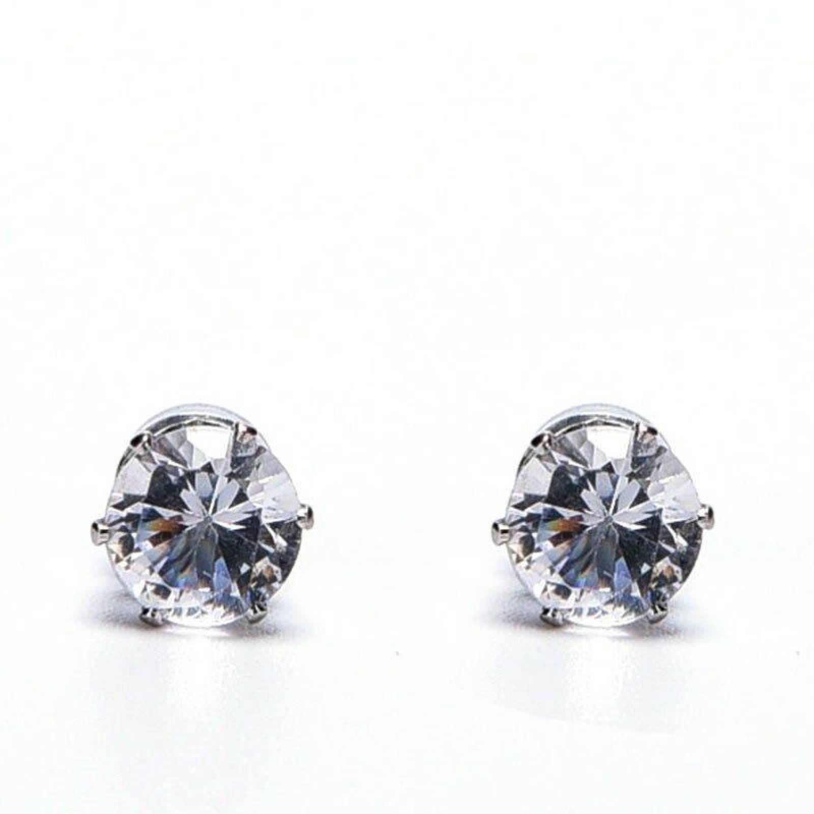 Aretes Magnéticos De Diamante Imán Unisex A-096 Blanco