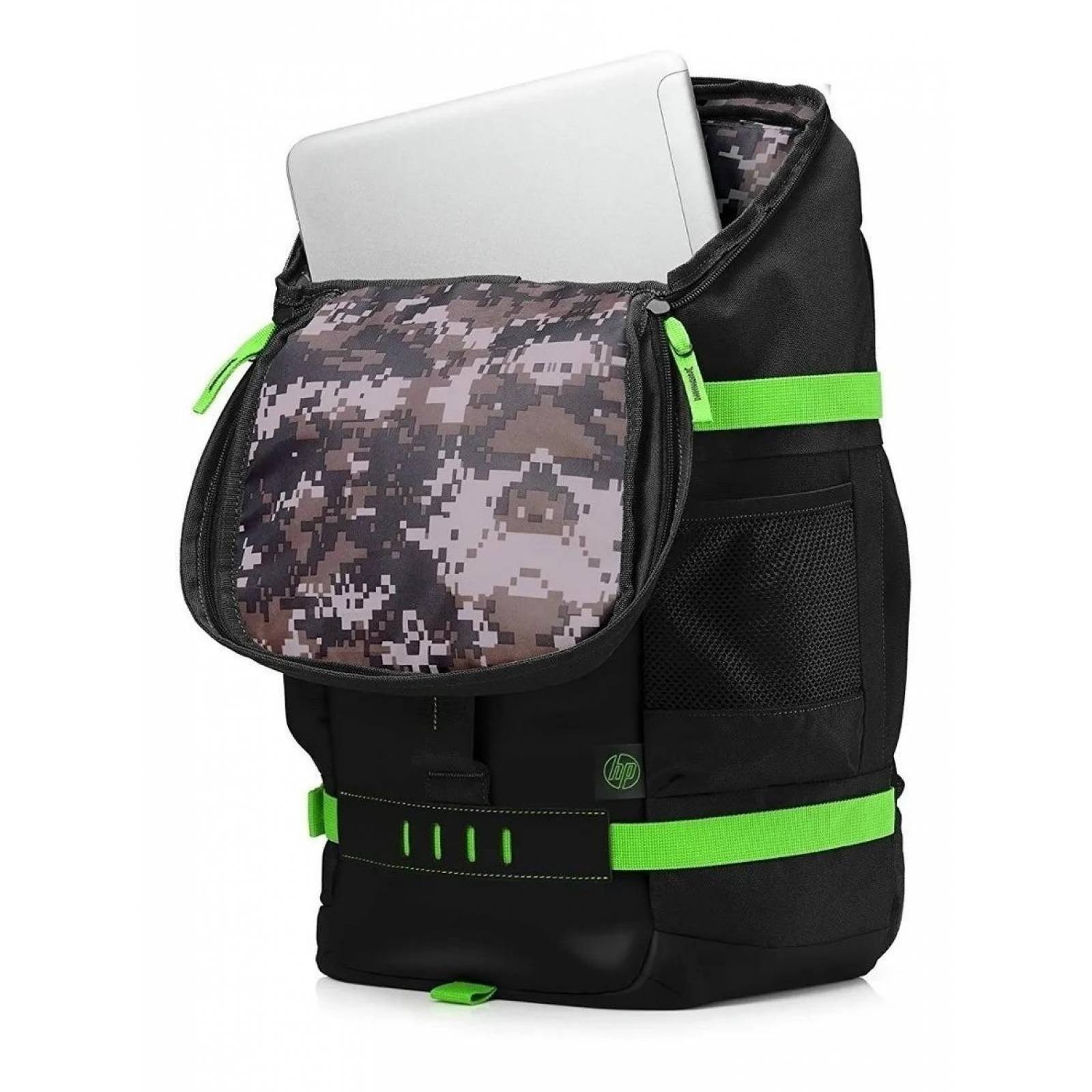 Mochila Para Laptop Hp Odyssey 15.6 Gamer/school T5p98aa Negro/Verde