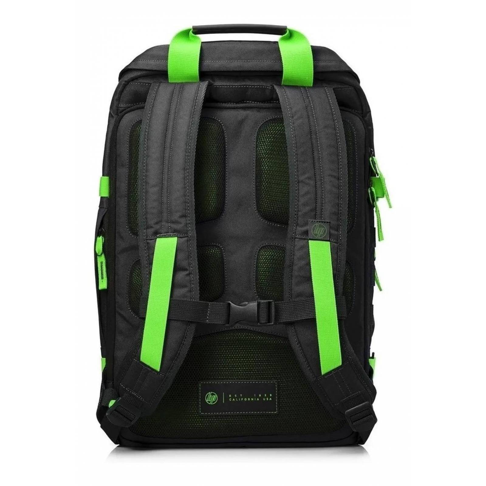 Mochila Para Laptop Hp Odyssey 15.6 Gamer/school T5p98aa Negro/Verde