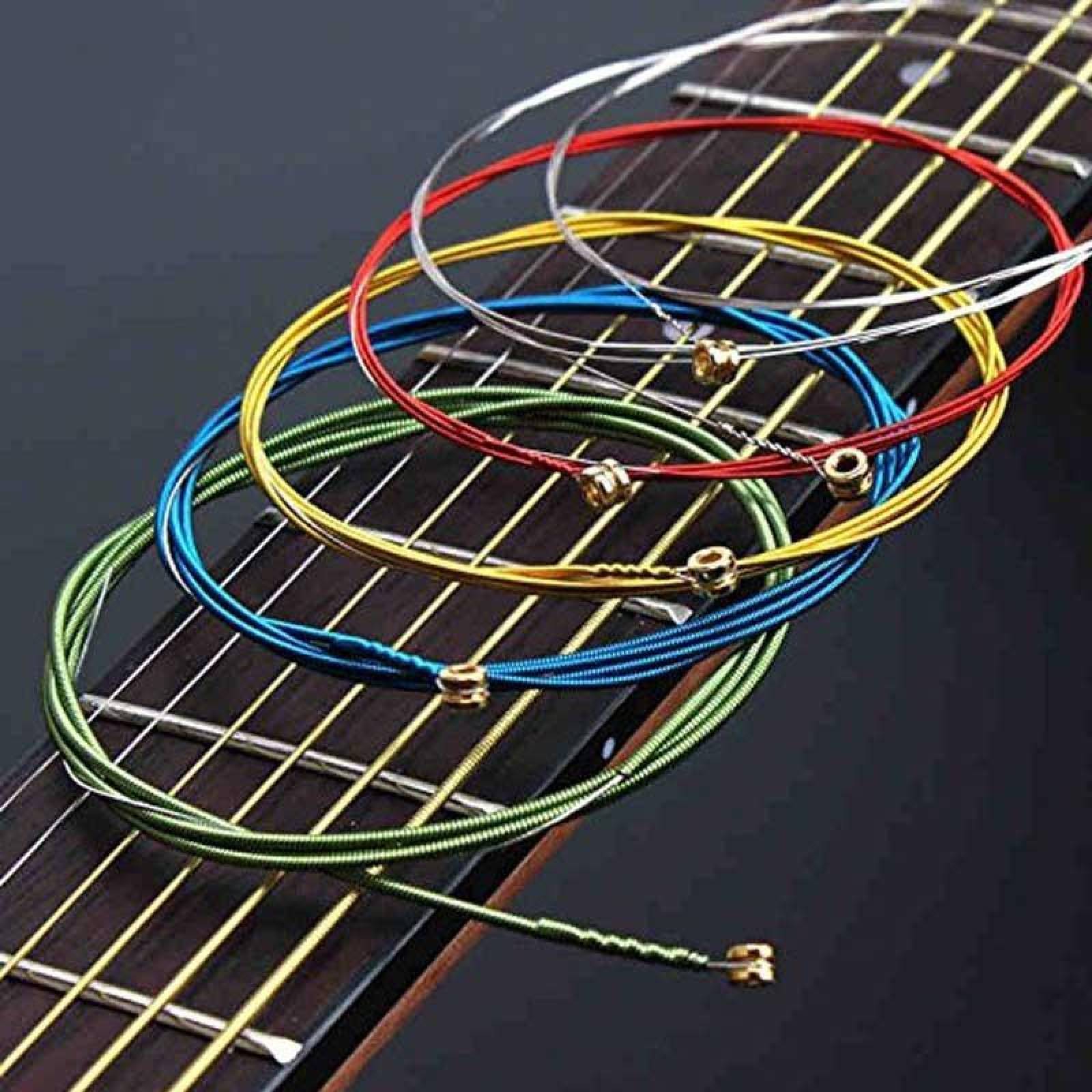 Paquete De 6 Cuerdas Multicolor P/guitarra Acustica Mpb-432 