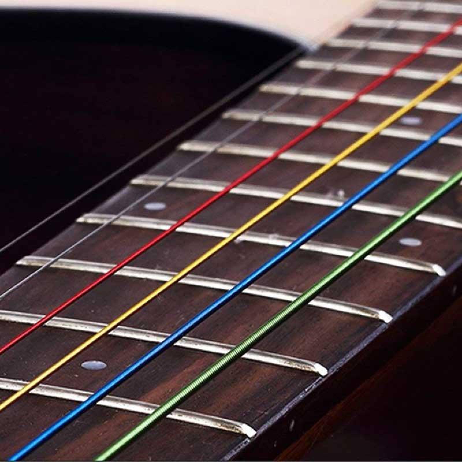 Paquete De 6 Cuerdas Multicolor P/guitarra Acustica Mpb-432 