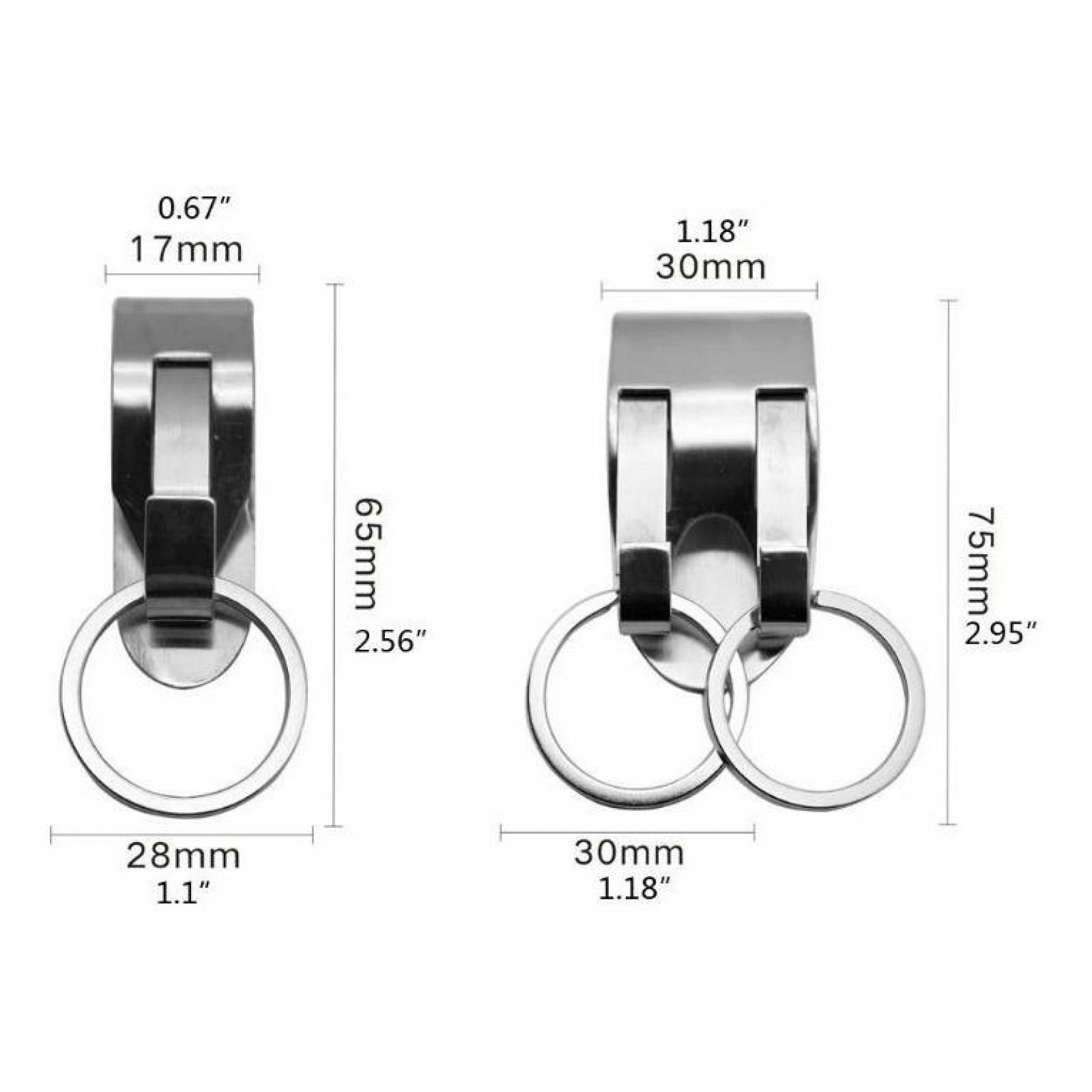 Clip De Seguridad Para Cinturón Resistente Llaveros A-089 Gris DOBLE