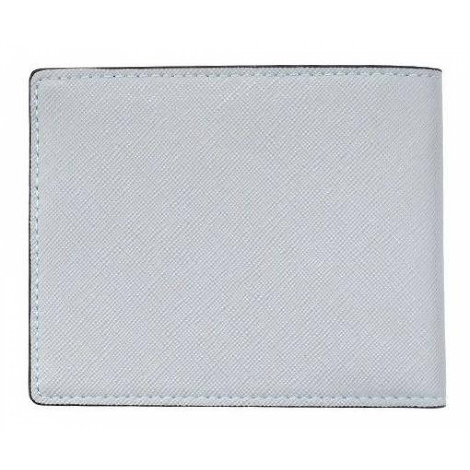 Cartera Billetera De Hombre Cuero Piel Saffiano A-016 Gris claro