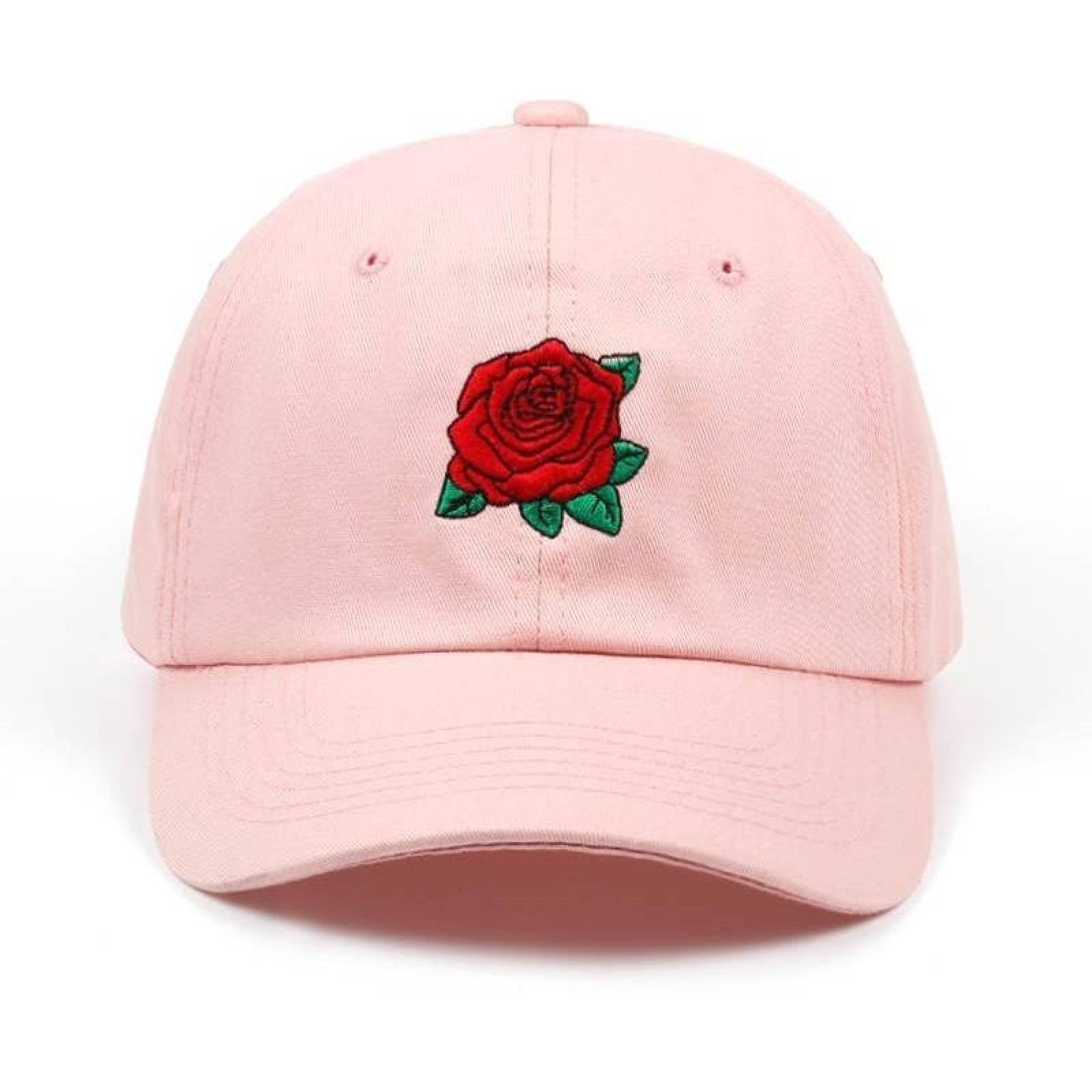 Gorra Bordado Flor Rosa Unisex Varios Colores A-047