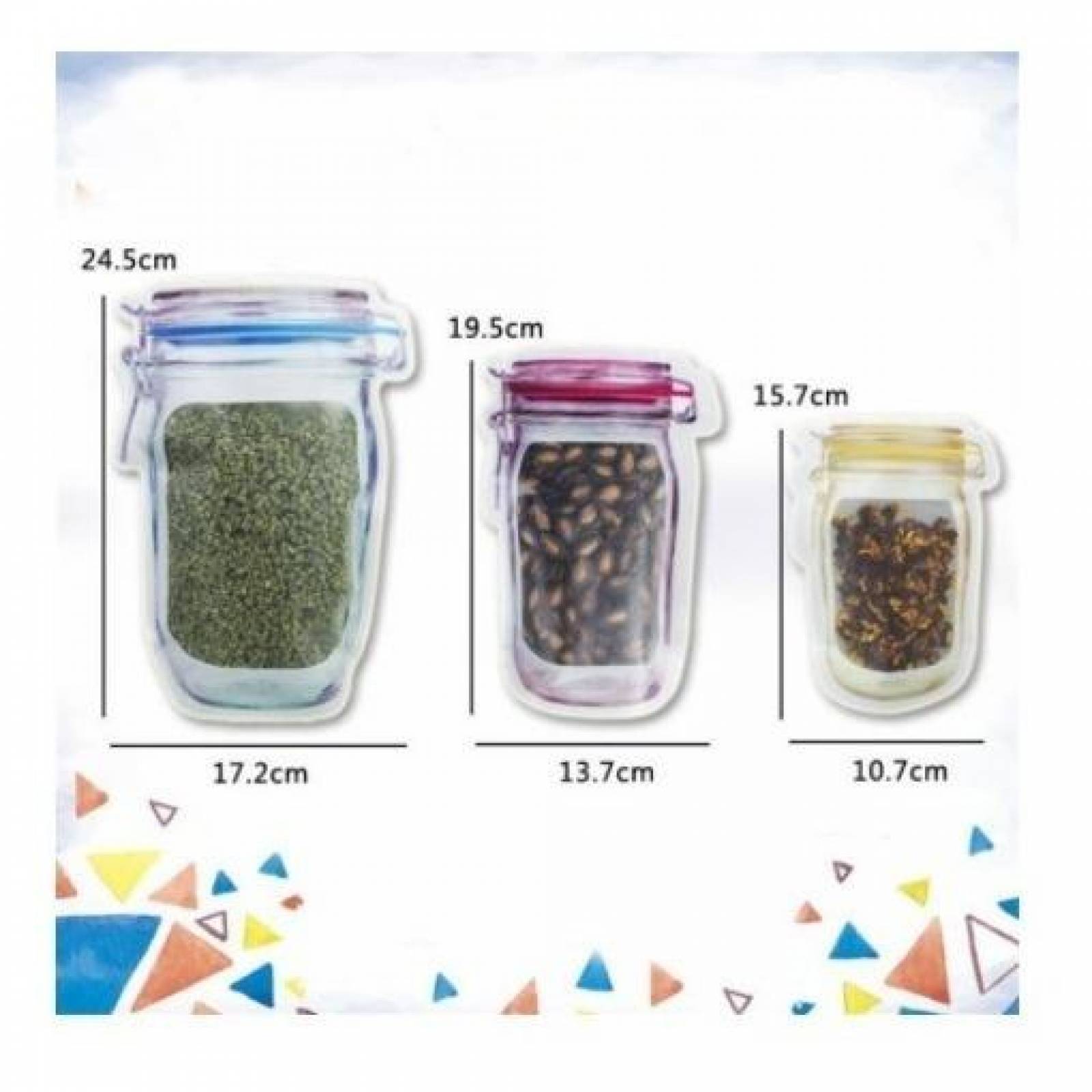 Bolsa De Plástico Sellable Reutilizable Almacenamiento V-090 AMARILLO