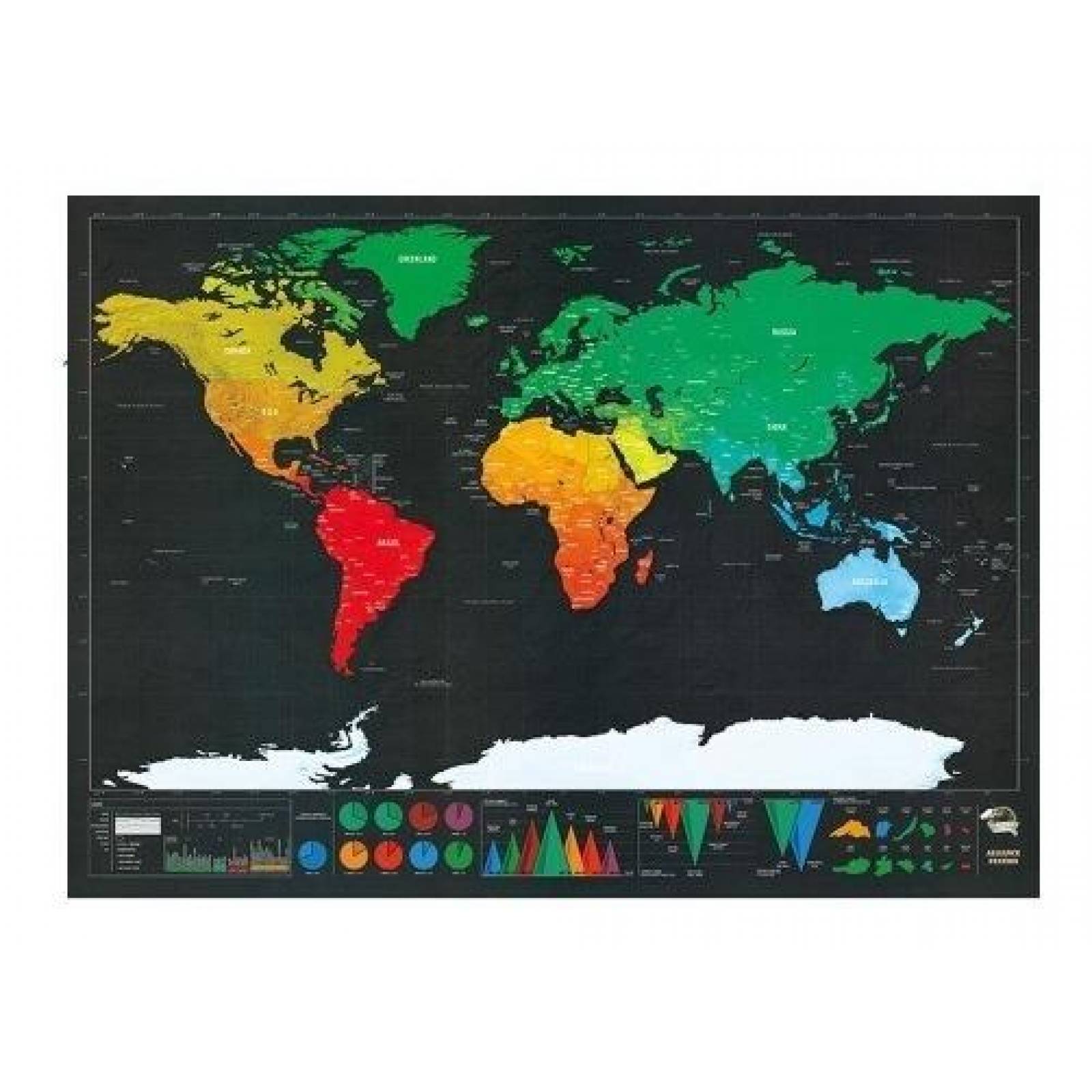 Mapa Del Mundo Rascable Poster Viajero Regalo Elegante V-098